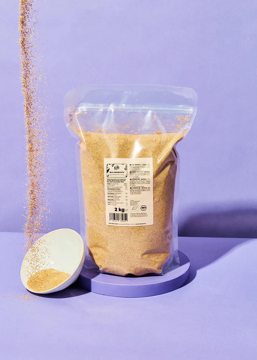 un sac en plastique contenant 2 kg de farine de blé