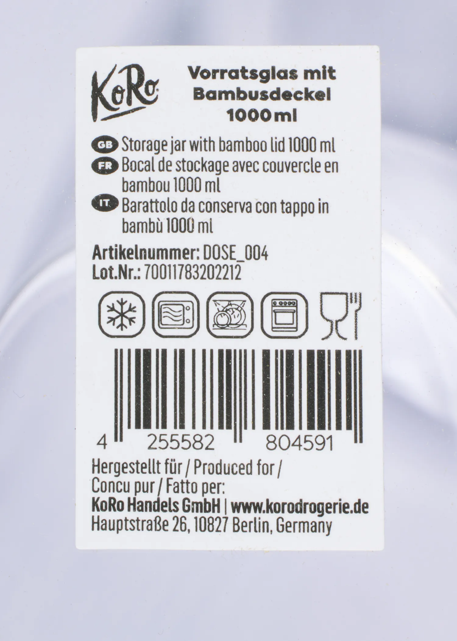 a label for a storage jar with bamboo lid