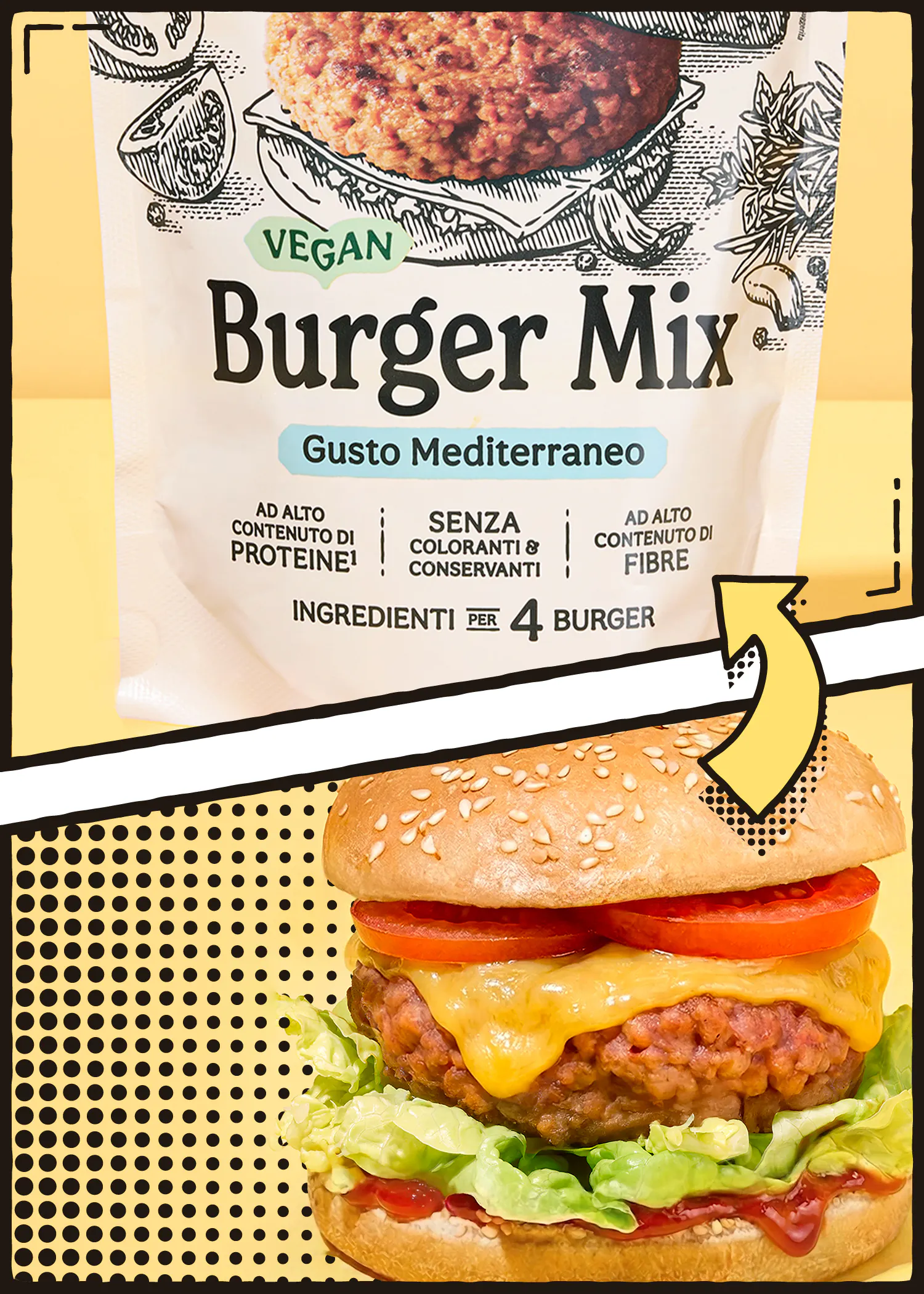 Mix per burger vegan gusto mediterraneo “KoRo x Altrofood” | 120 g hover