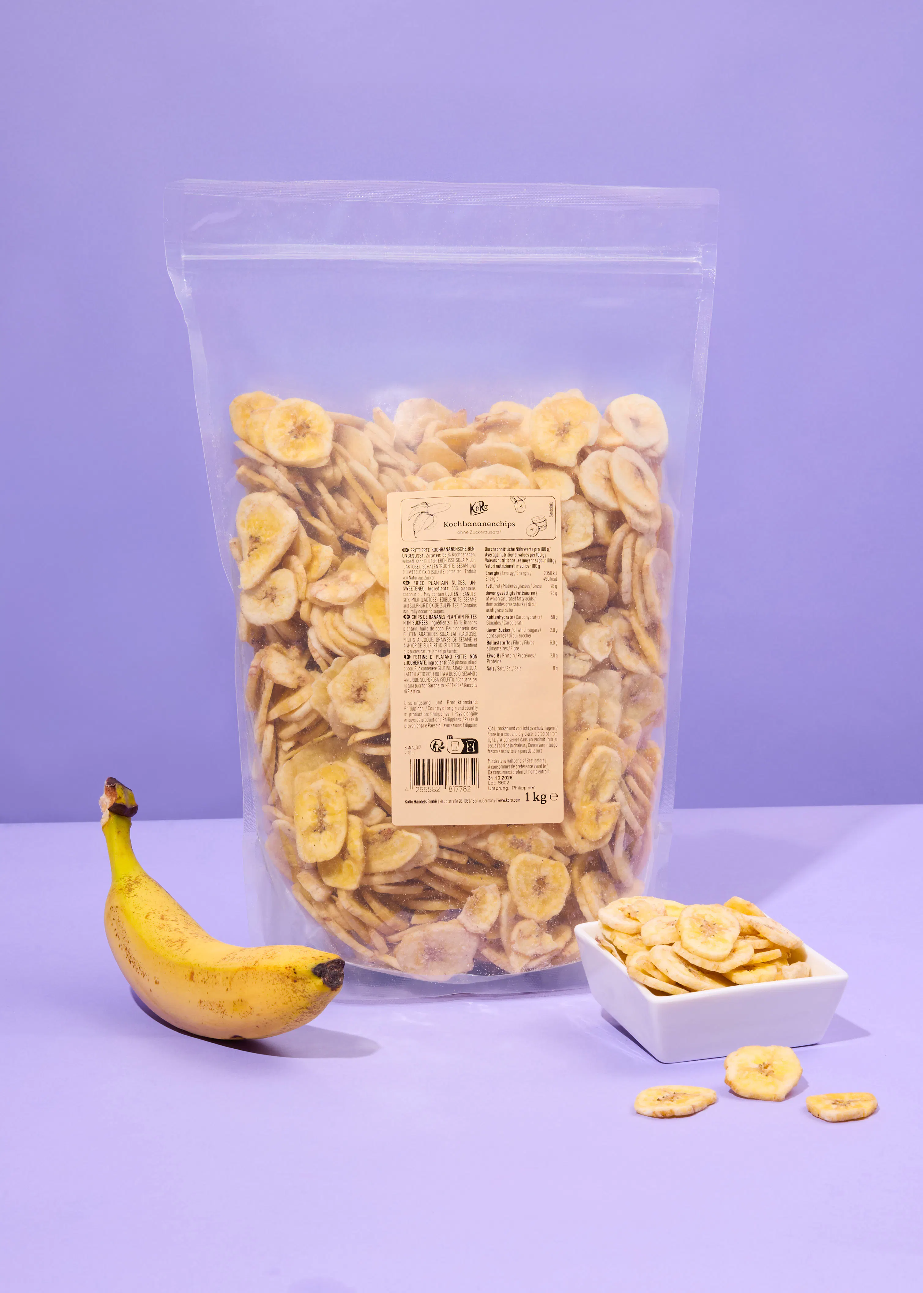 Chips de plátano sin azúcar 1 kg