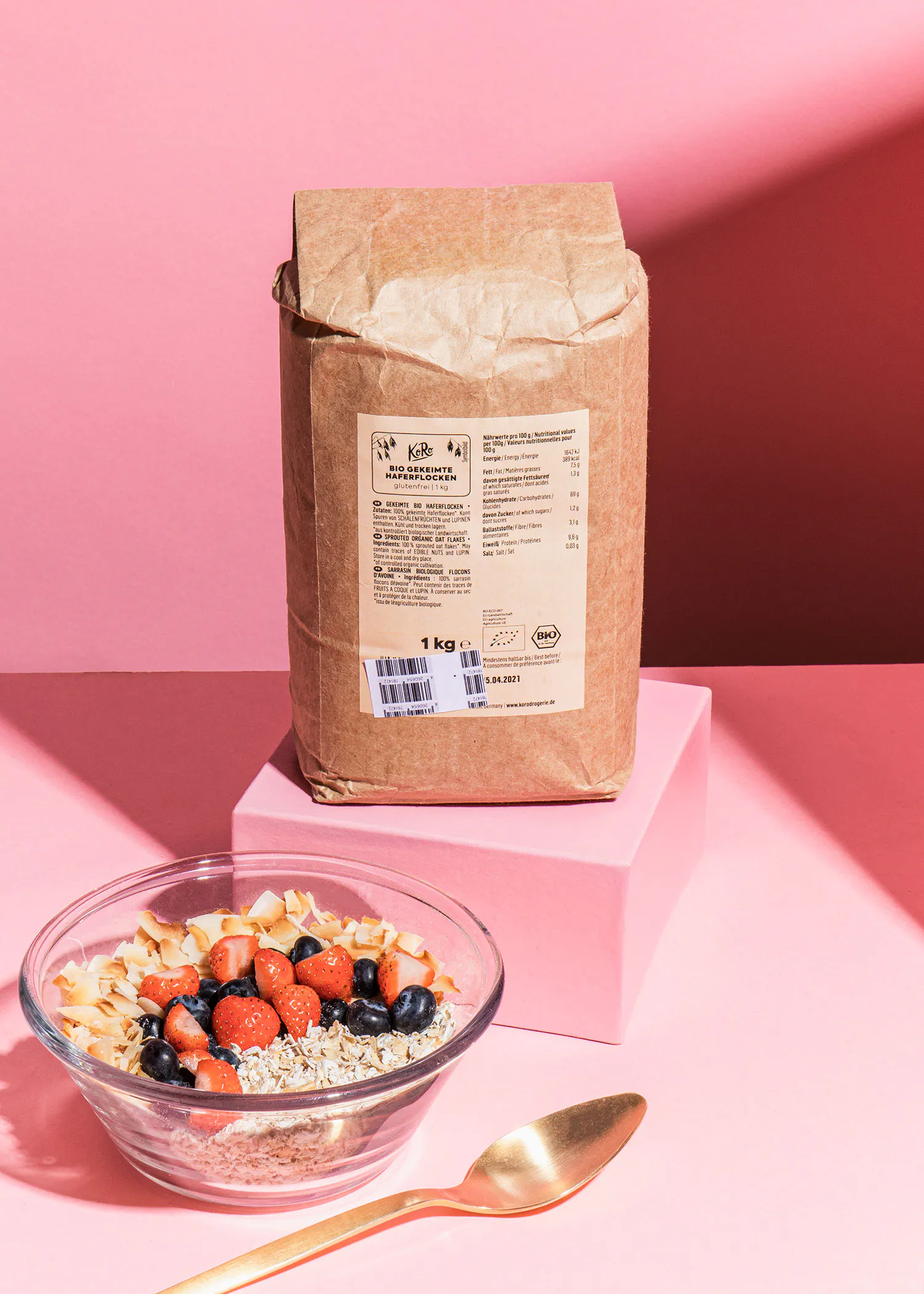 Flocons d'avoine germés bio 1 kg