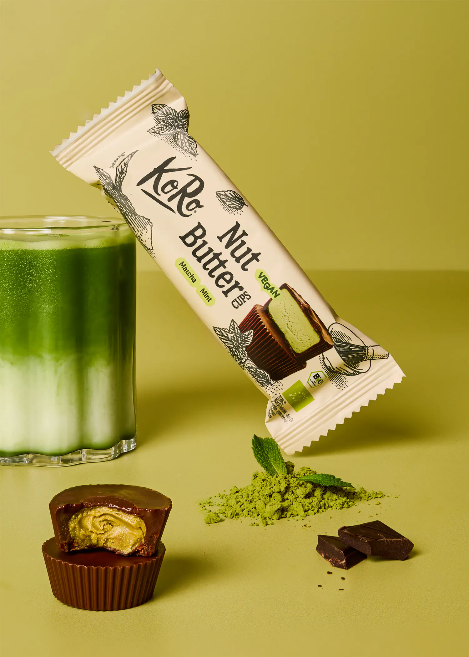 Bio Nut Butter Cups Matcha-Mint | 3 x 13 g