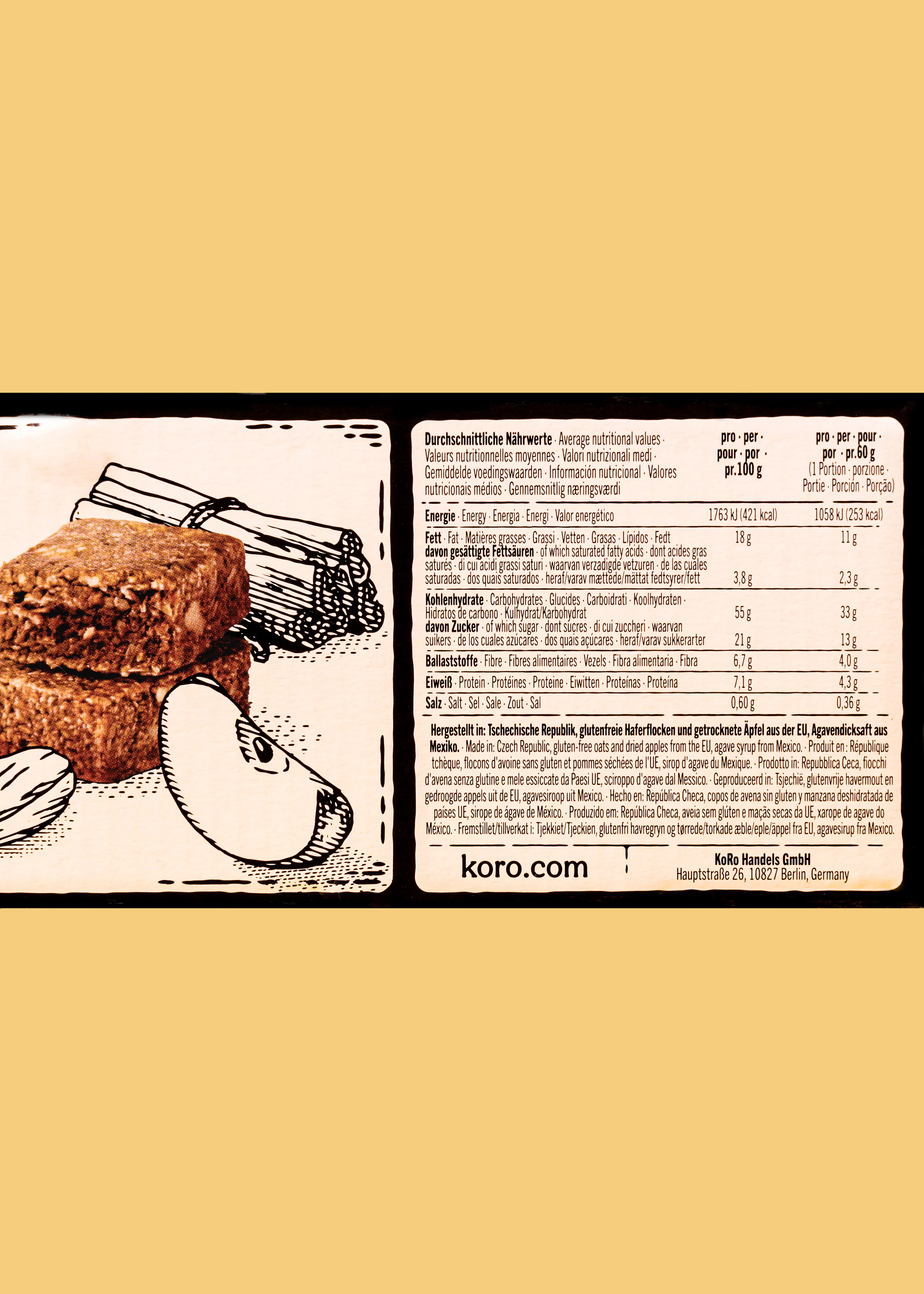 Bio Oat Bar Apple Cinnamon | 15 x 60 g