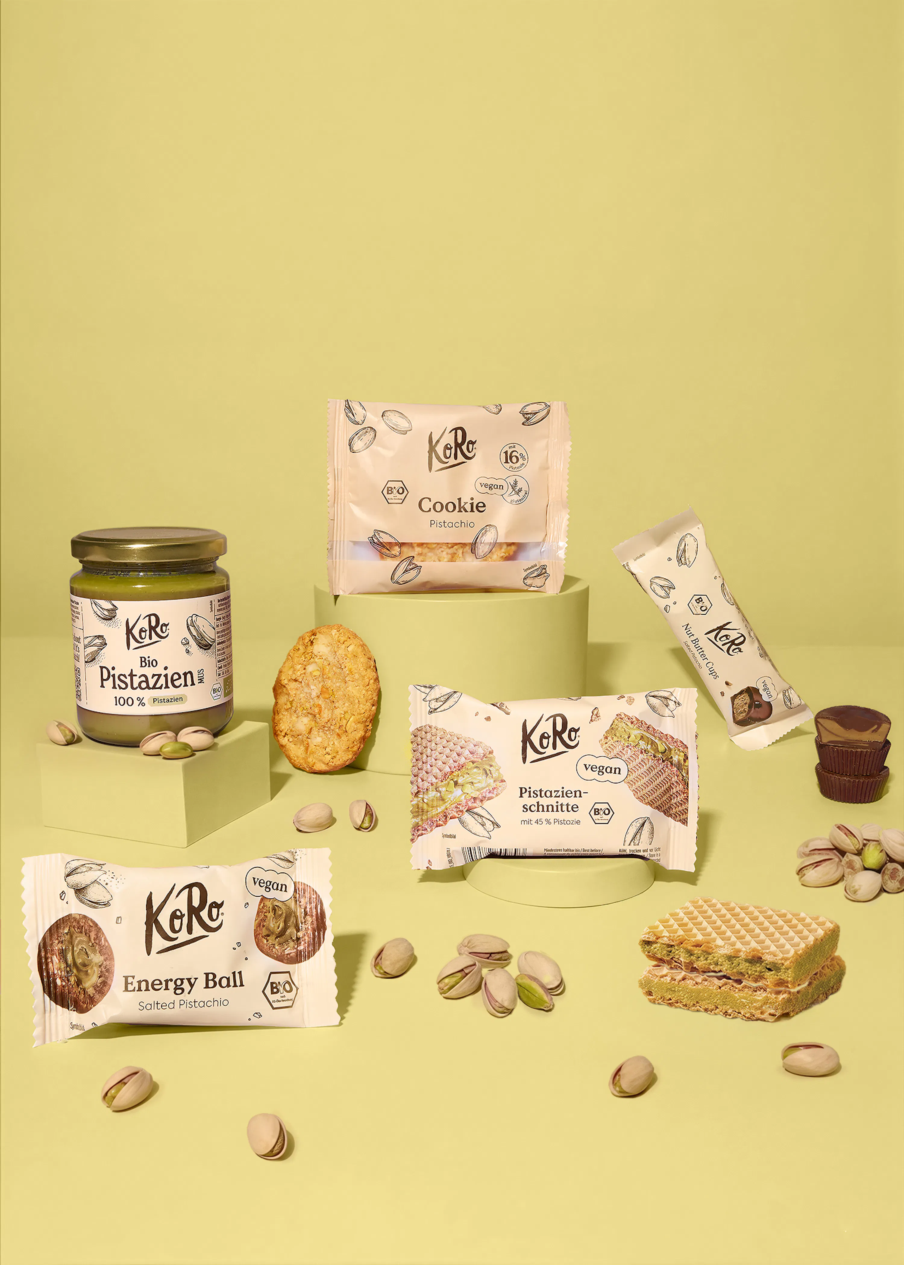 Set con prodotti al pistacchio