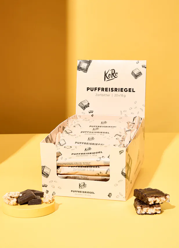 une boîte de bonbons puffreisriegel sur une table