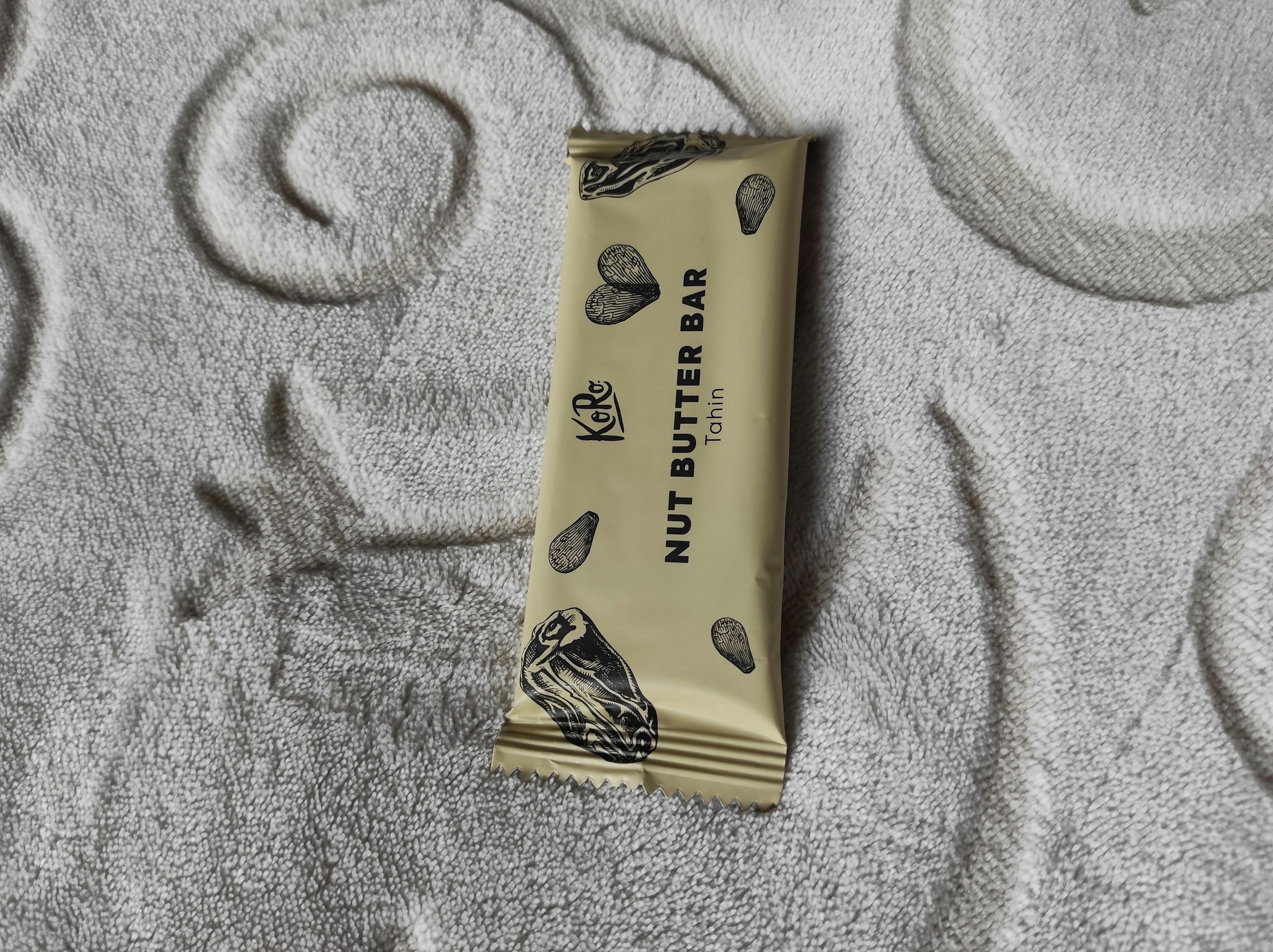 a package of krre nut butter bar on a blanket
