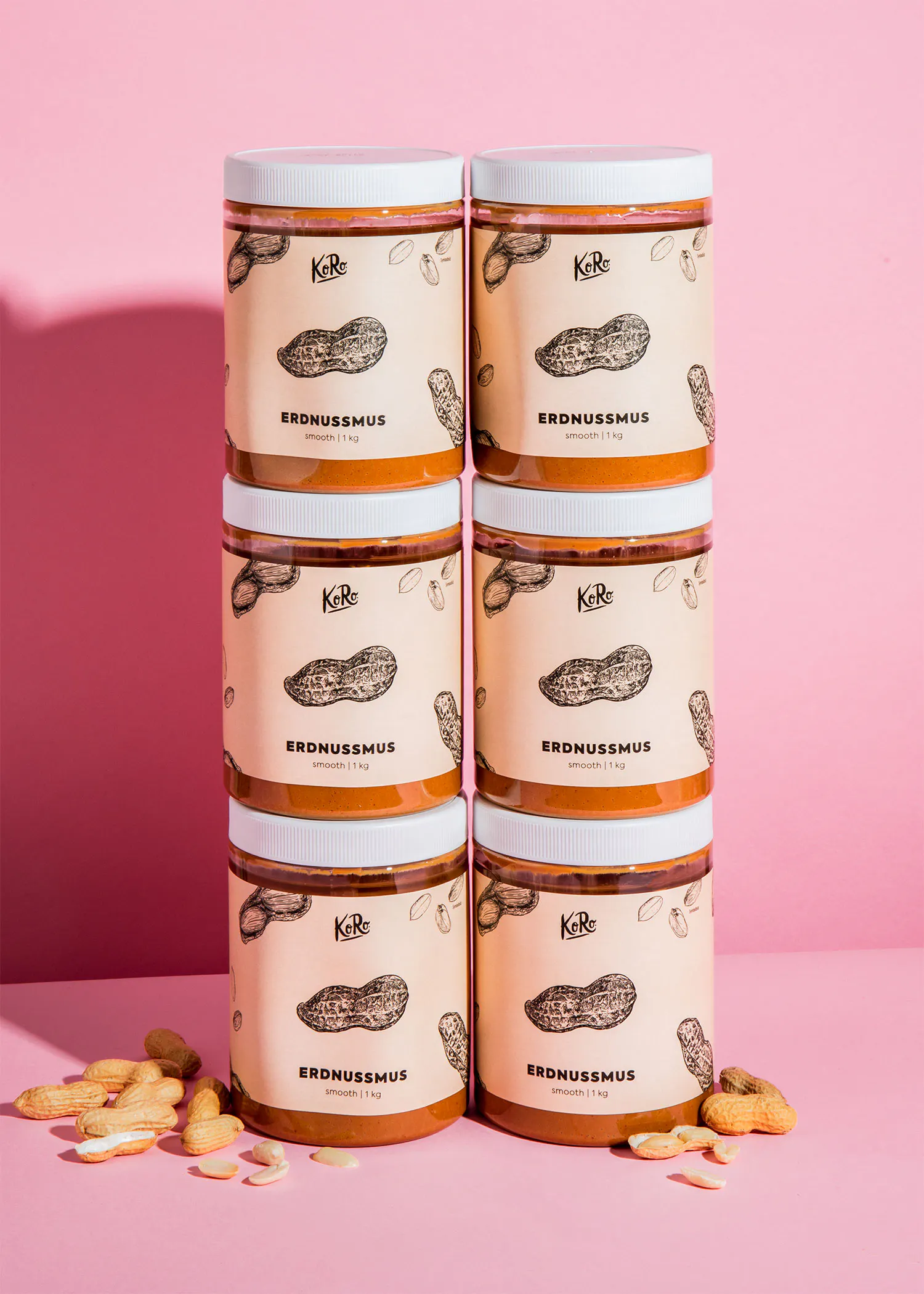 Purée de cacahuètes grillées non salées, lot de 6 pot de 1 kg