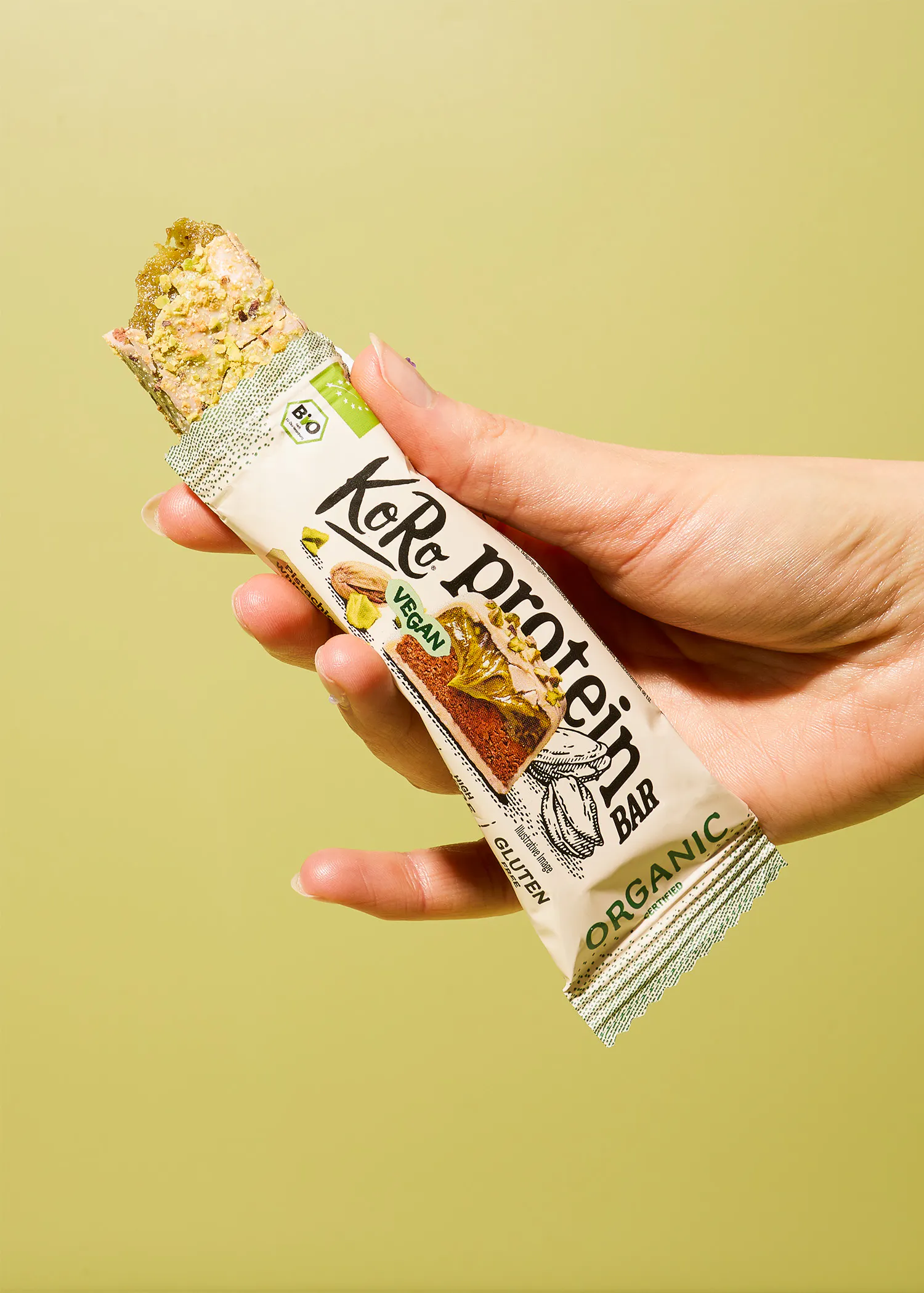 Barretta proteica vegan bianca al pistacchio bio | 3 x 45 g