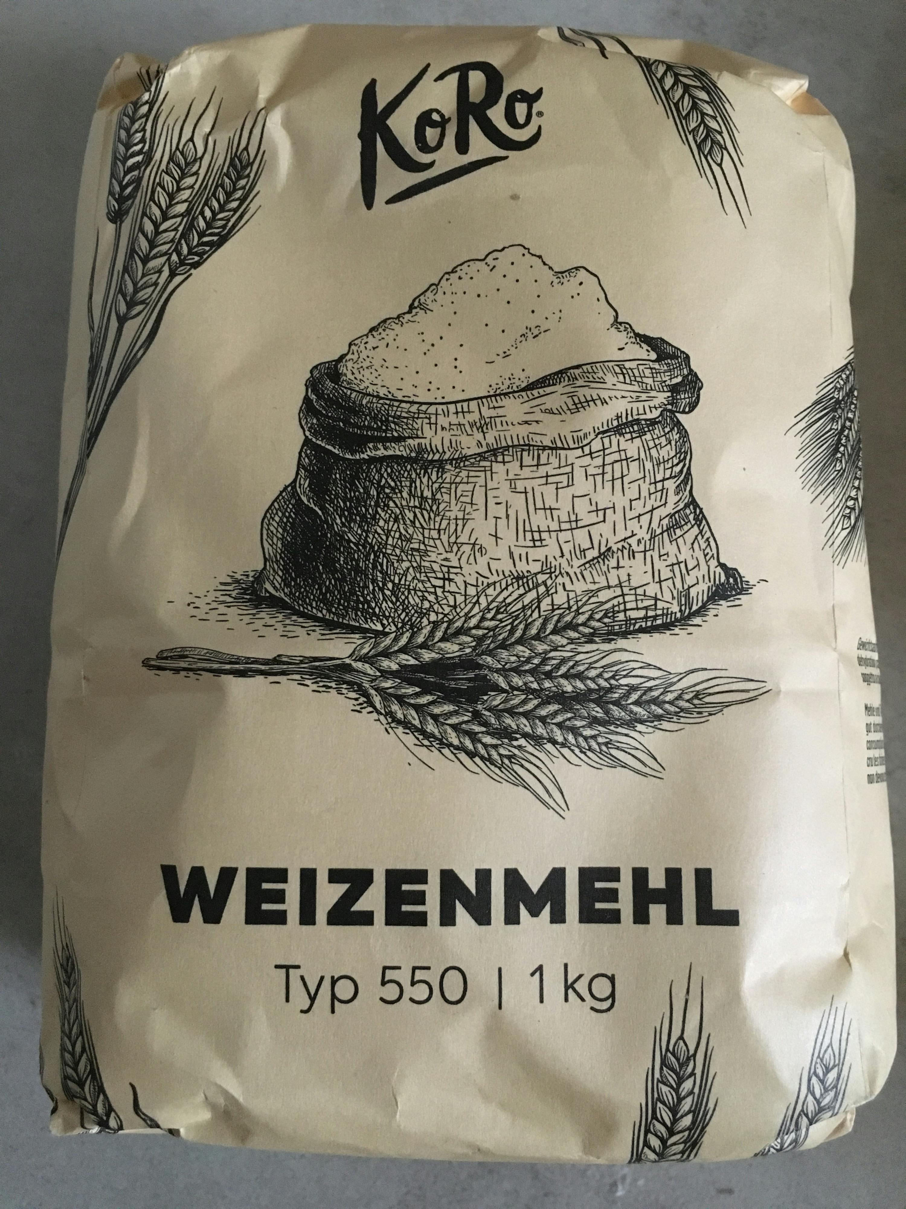 a bag of weizenmehl type 550 1 kg