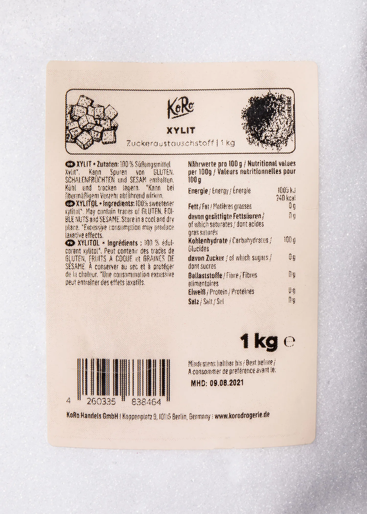 a label for a product that says 1 kg on it