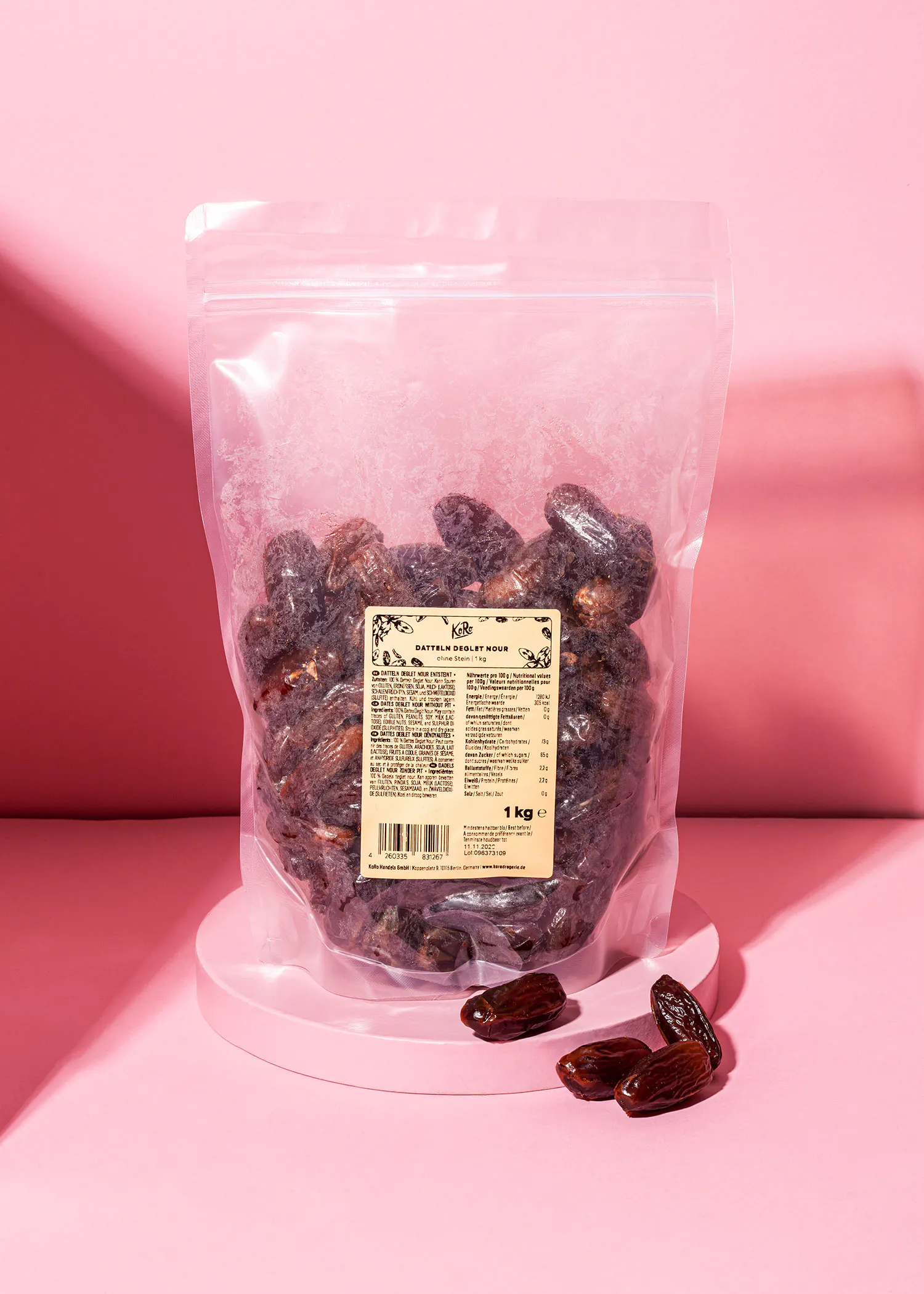 Dattes Deglet Nour dénoyautées KoRo 1 kg