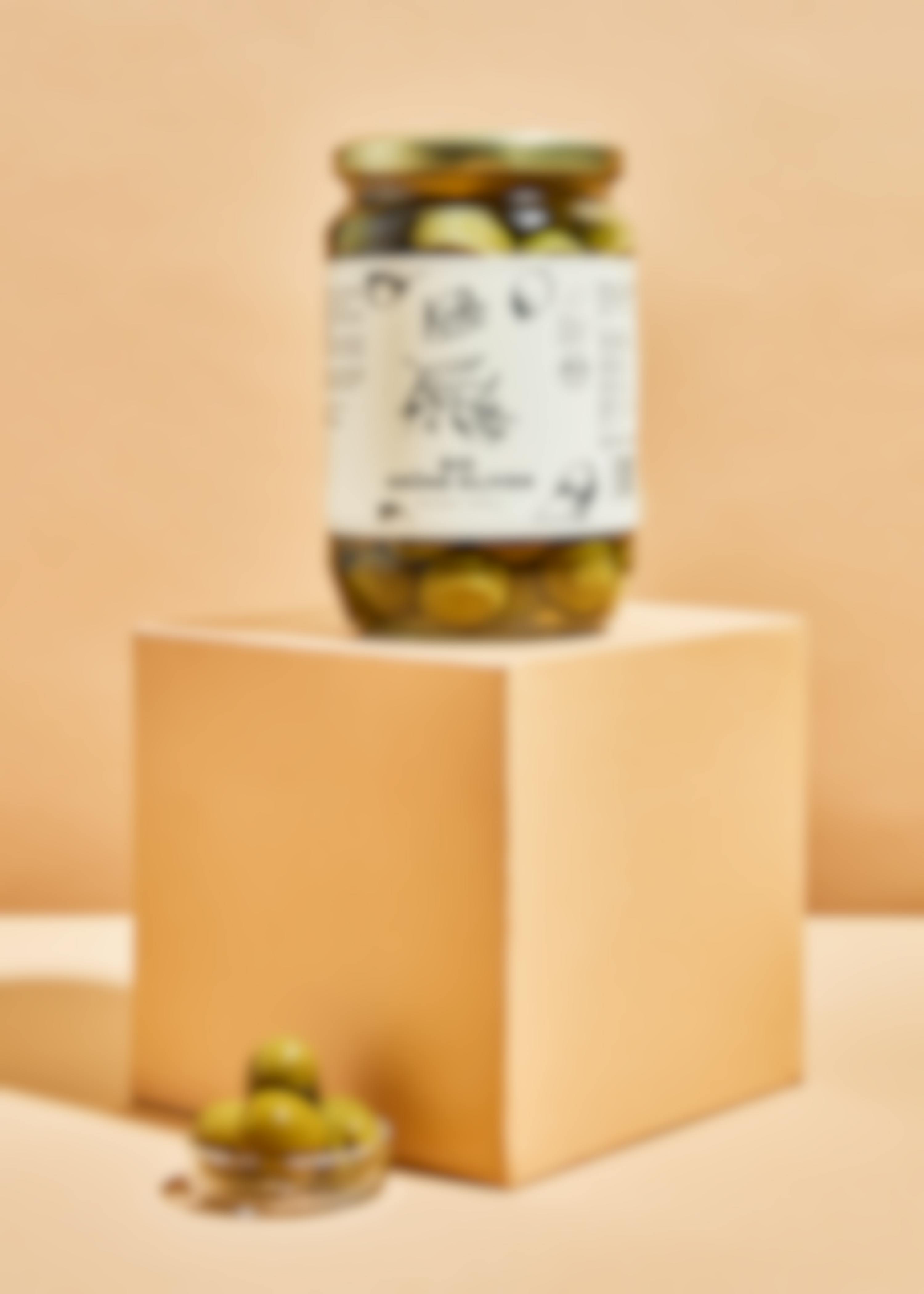 Organic green olives with pit 400g