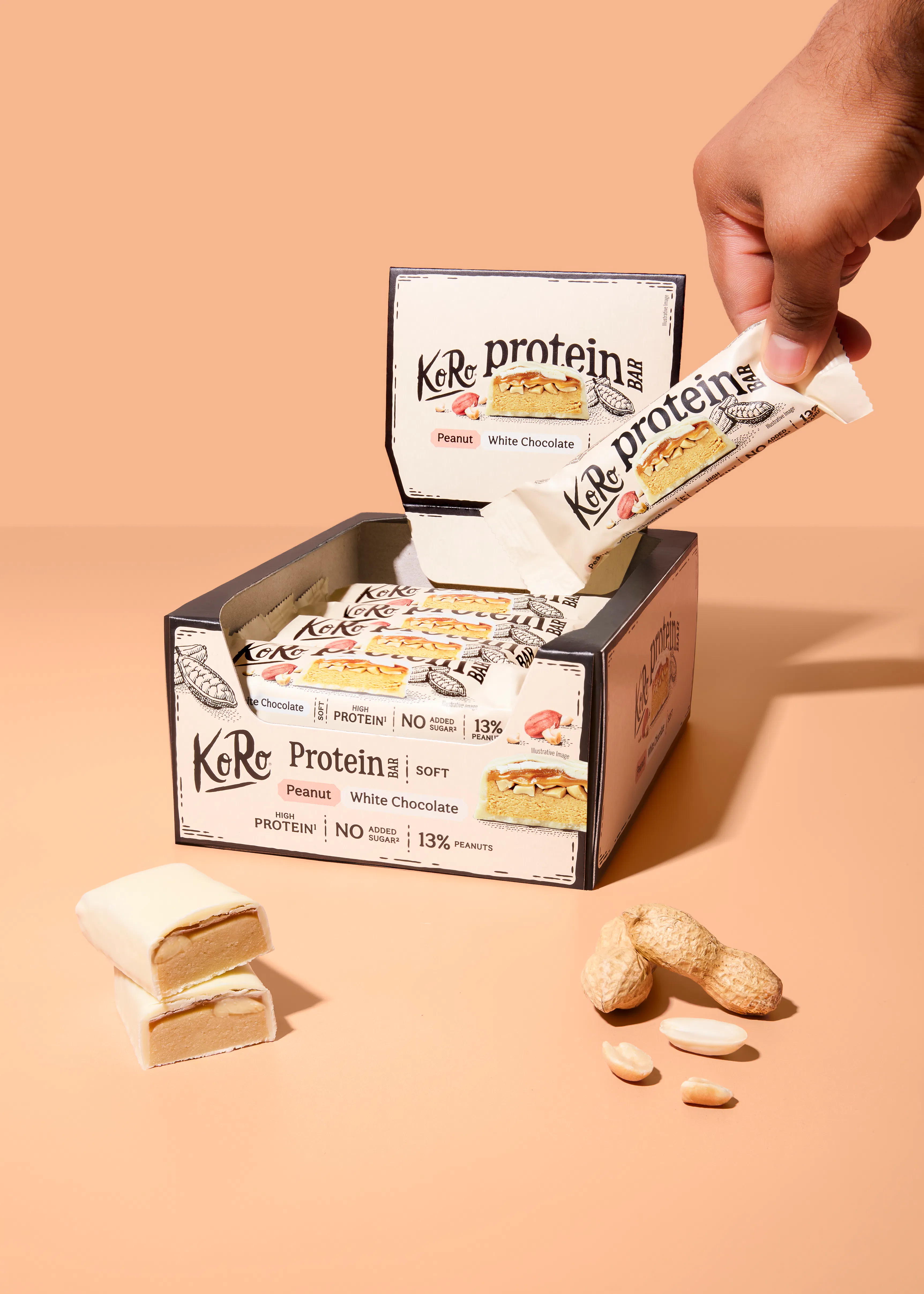 Soft Protein Bar Peanut White Chocolate | 12 x 45 g