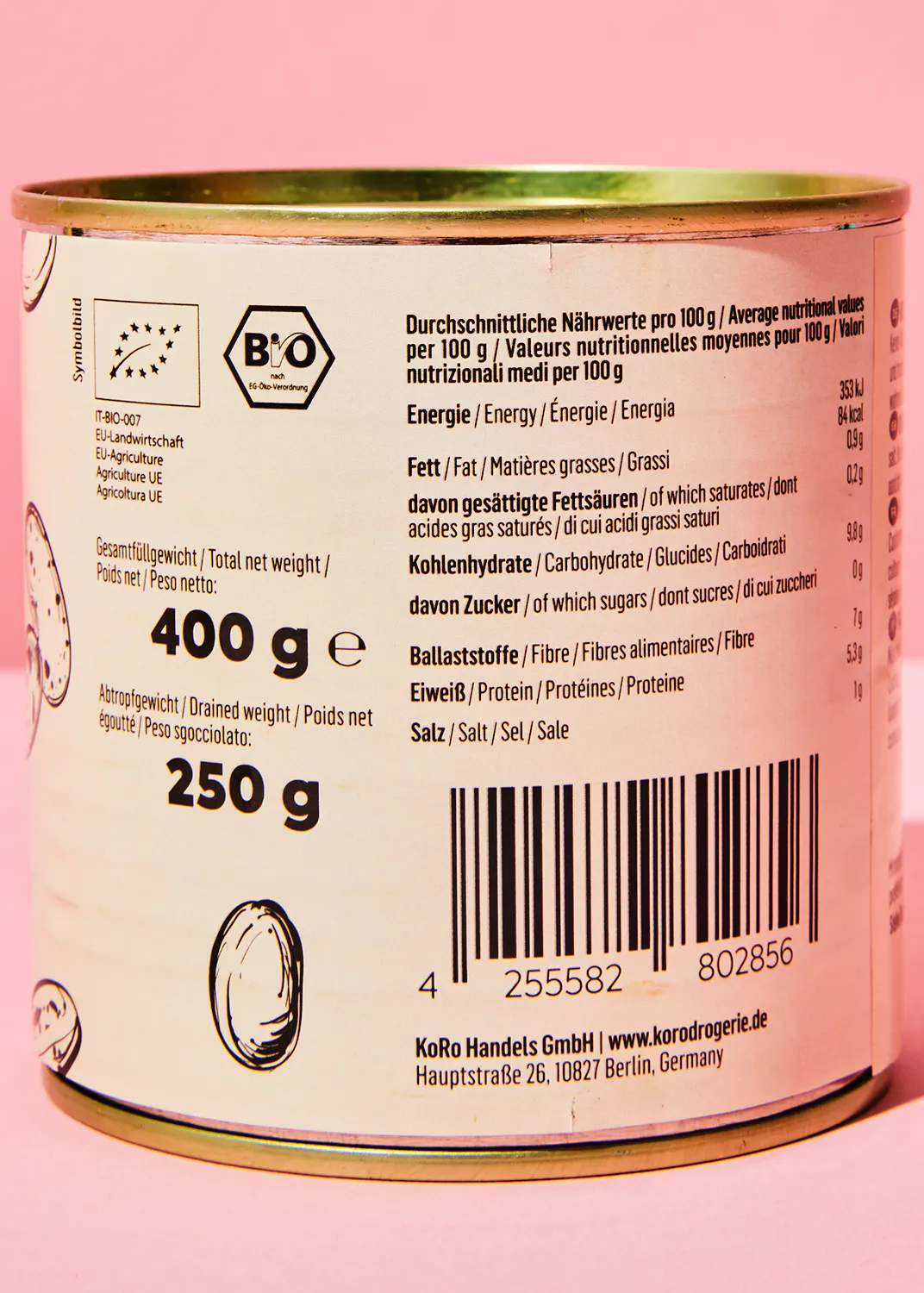 the back of a can of food contains 400 g of food