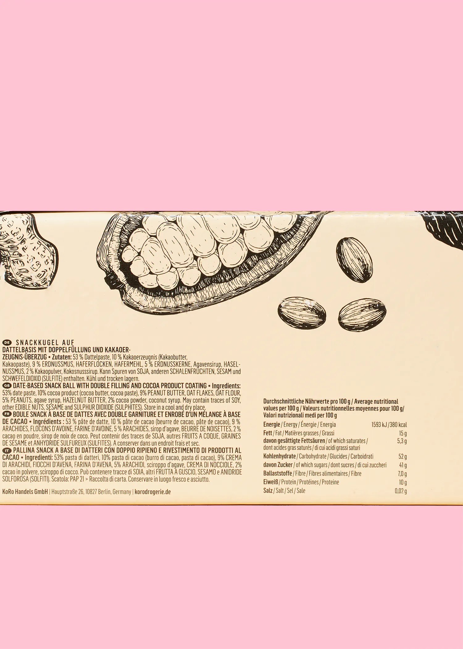 l' arrière d' une boîte de cacahuètes avec un tableau de nutrition