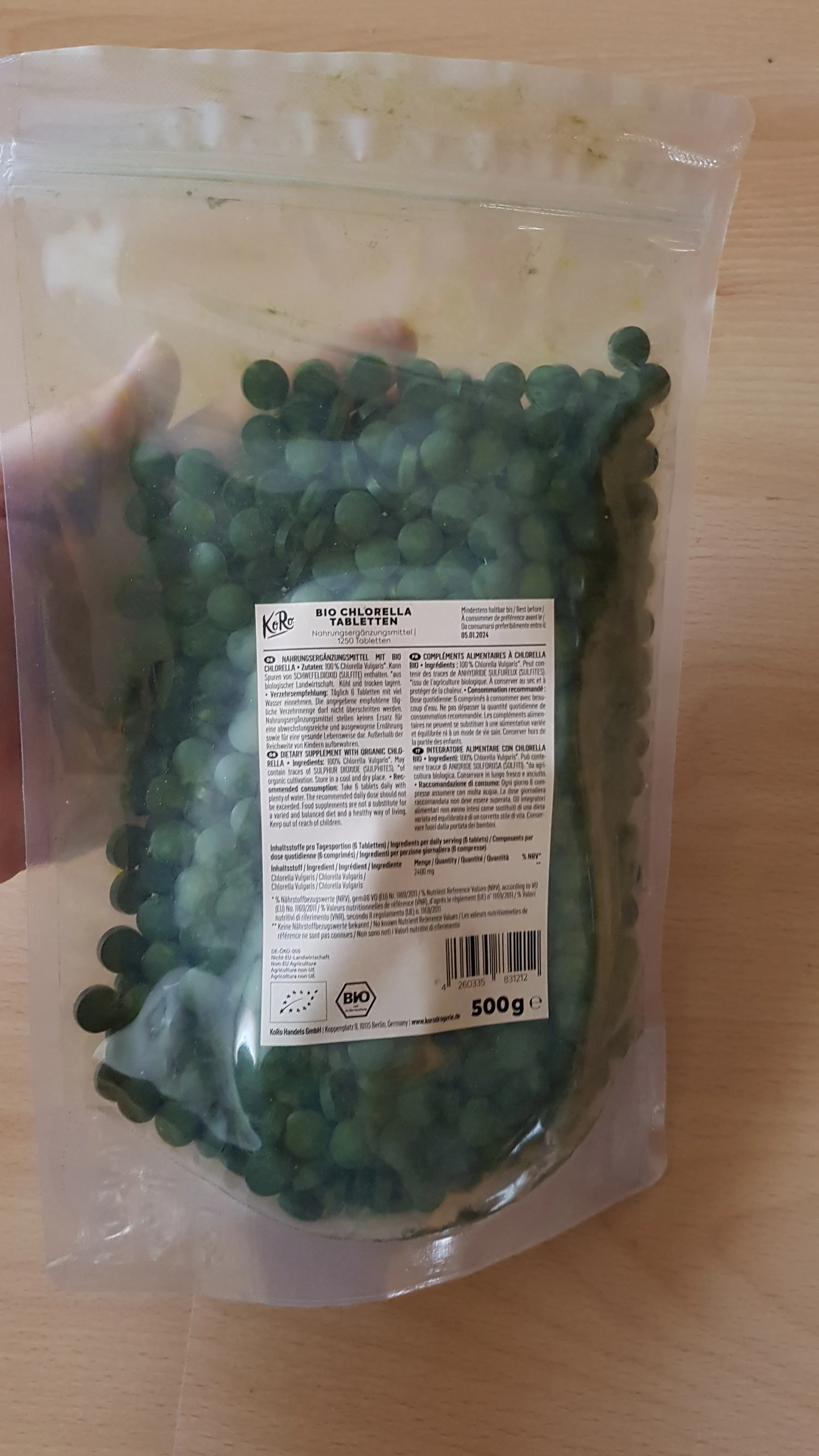 Bio Chlorella Tabletten 500 g | CHLOR_001 | KoRo Germany