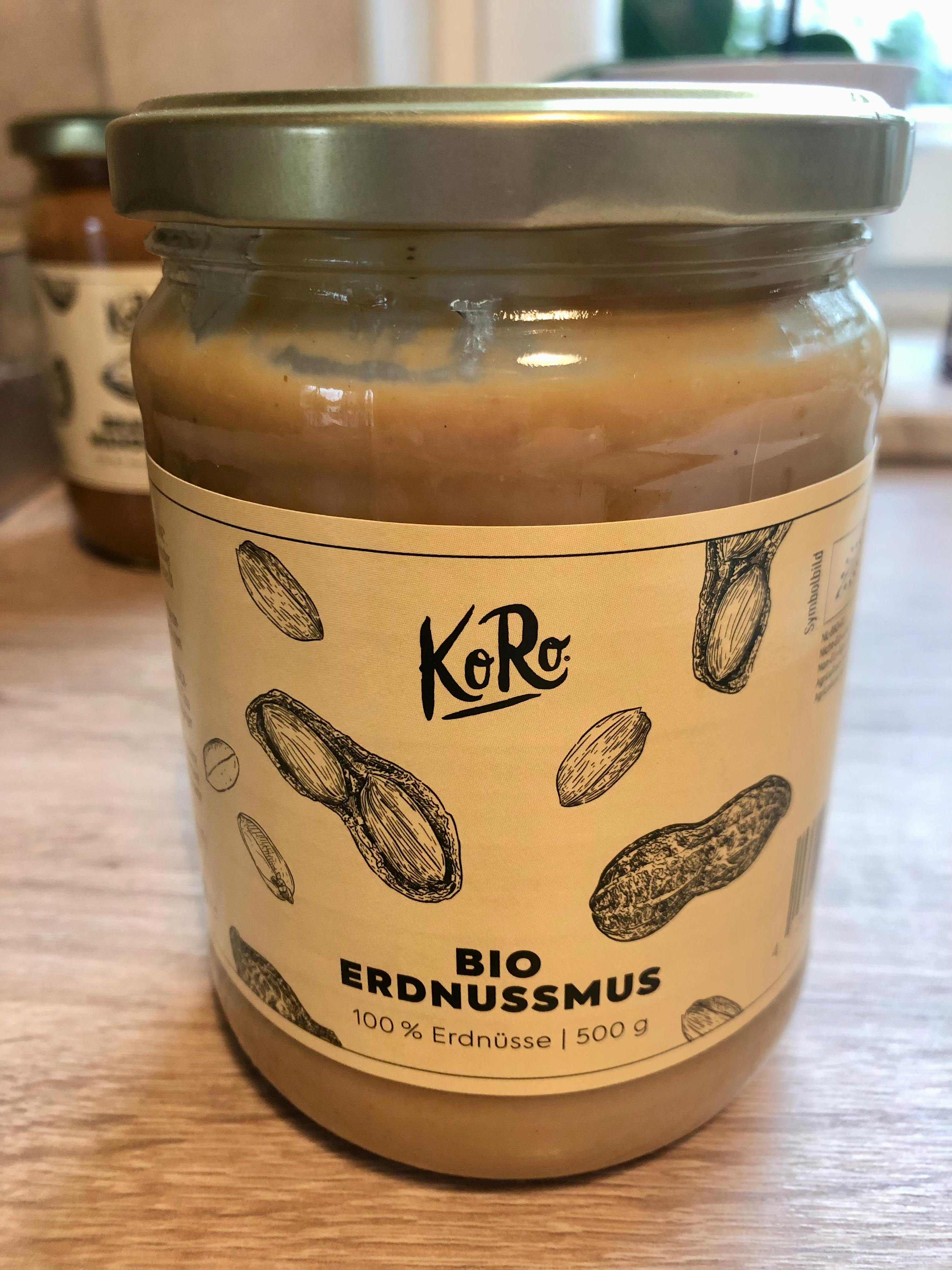 a jar of bio erdnussmus 100 % erdnusse 500g
