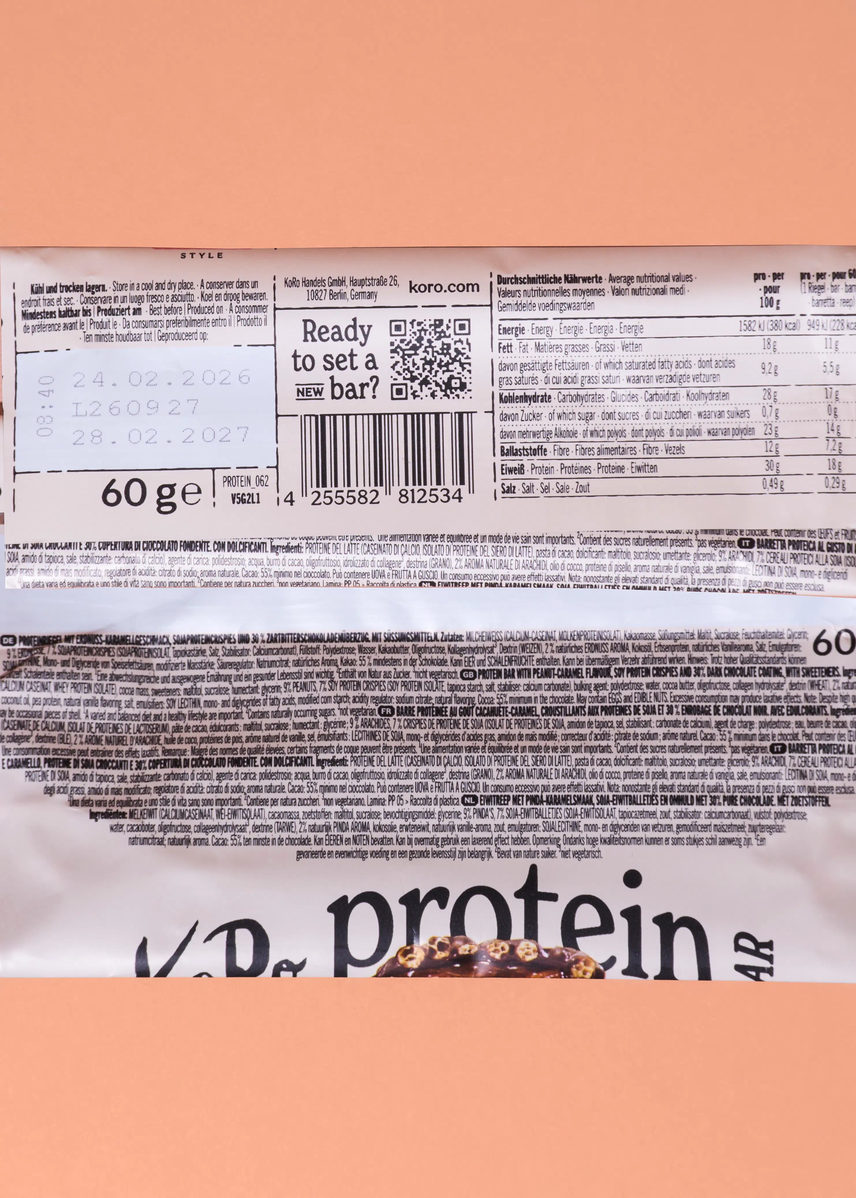 Barretta proteica crunchy alle arachidi | 60 g