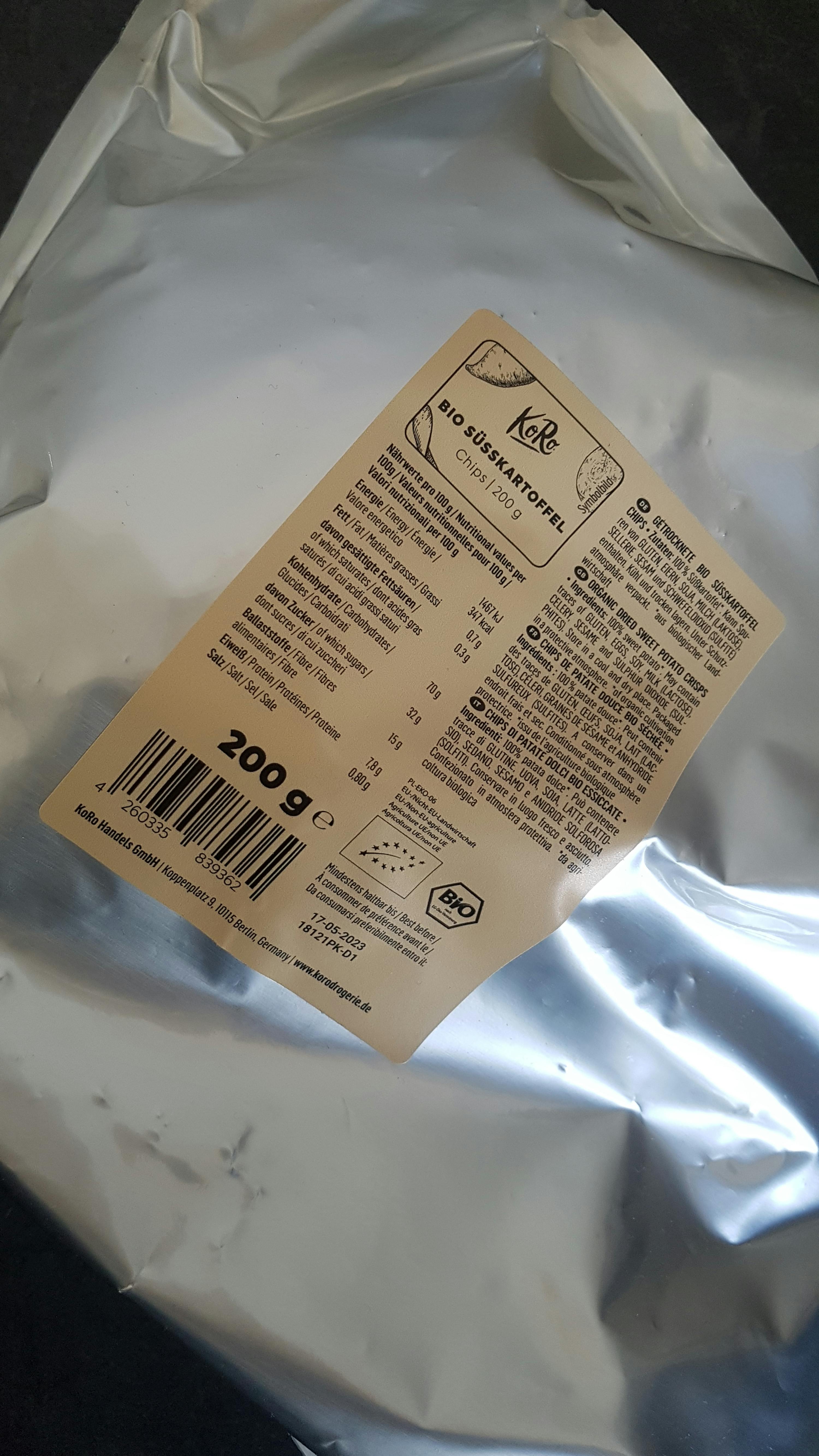 a bag of food with a label that says " bio " on it