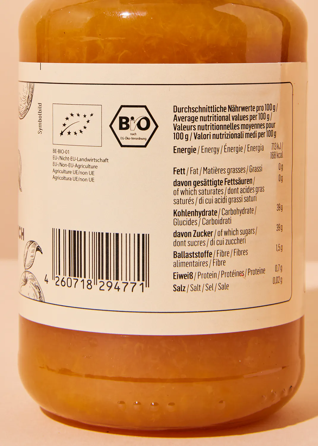 a jar of food with a label that says bio on it