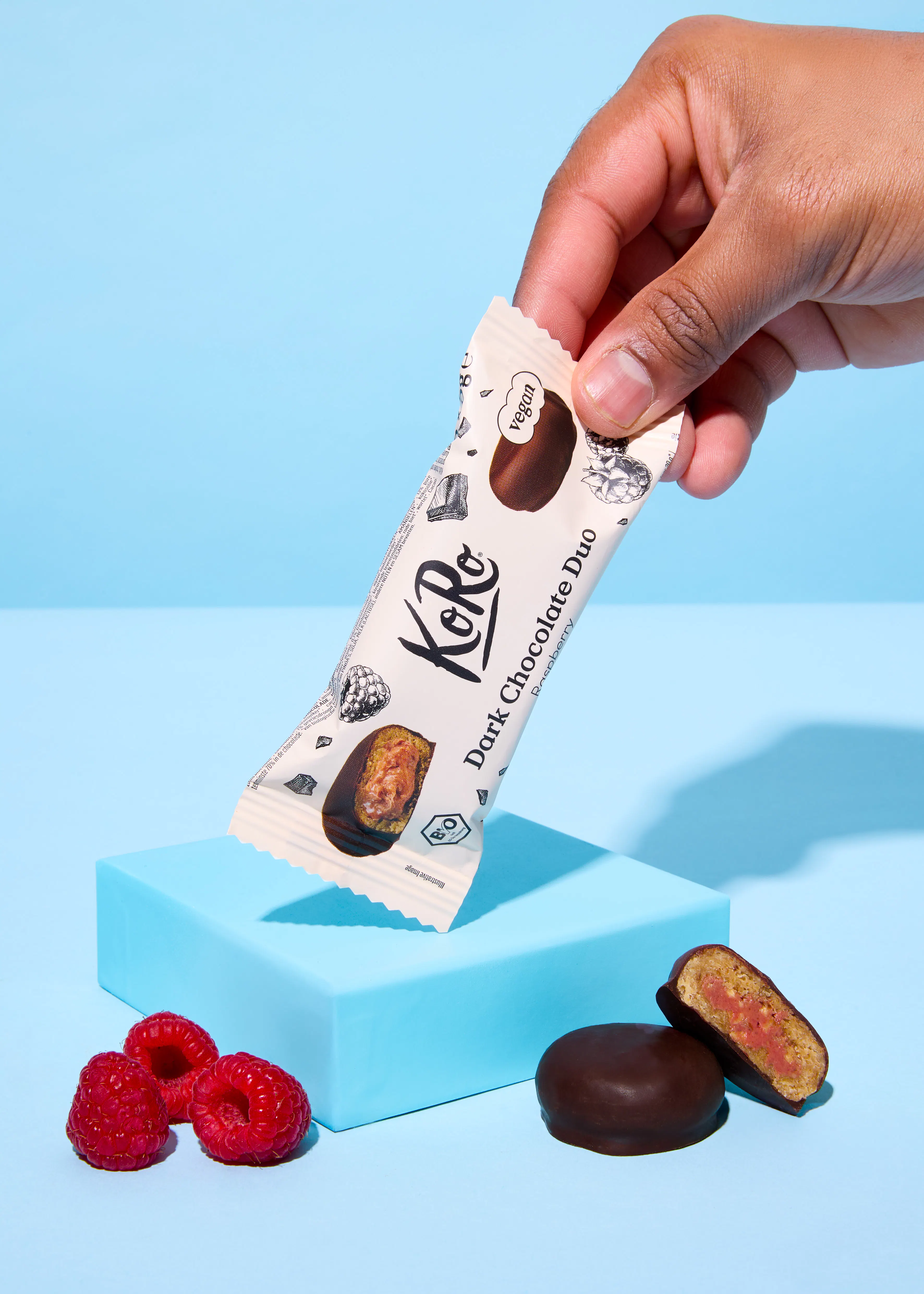 Bio dark chocolate duo raspberry 2 x 20 g