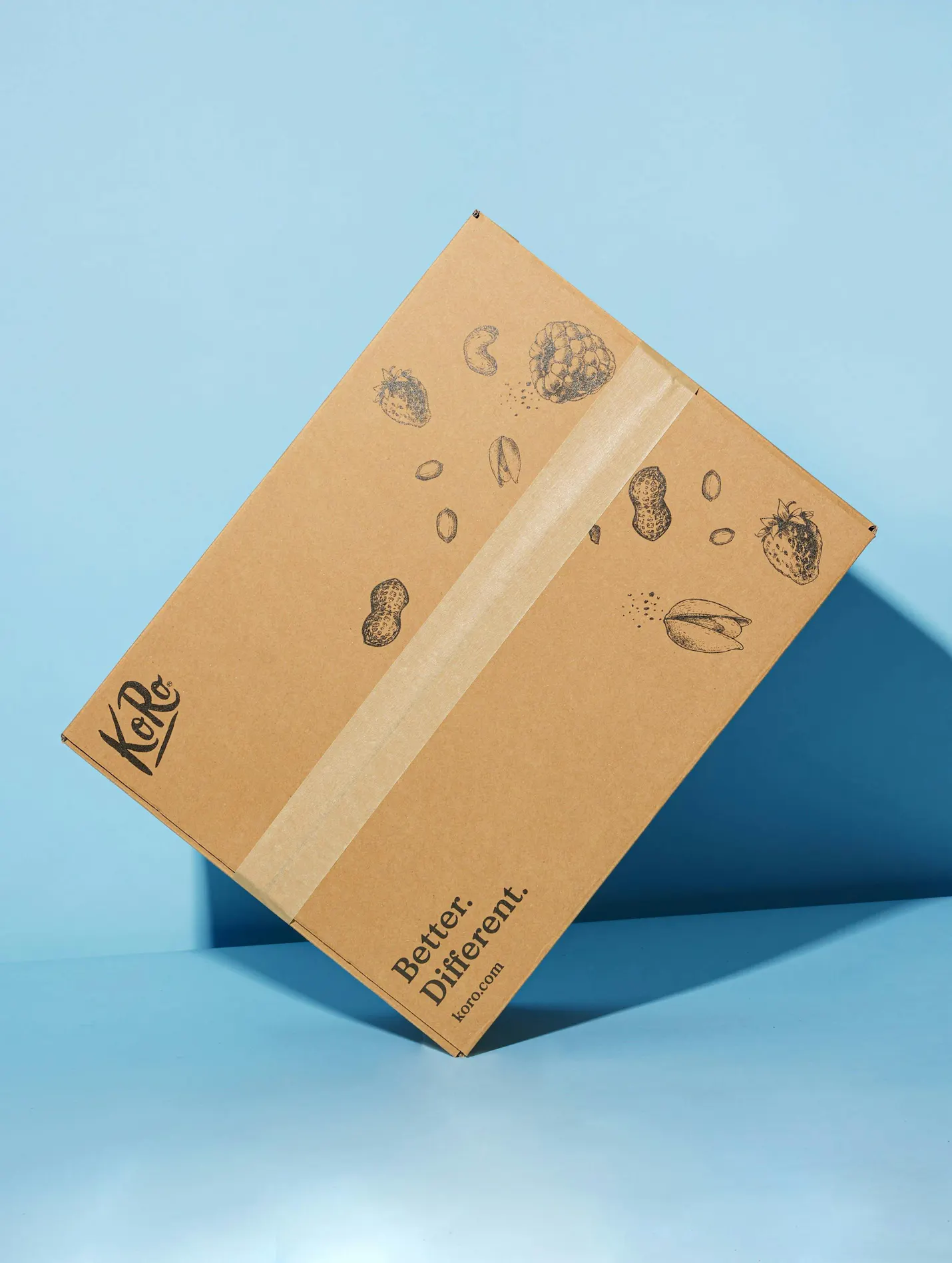 une boîte en carton avec l' inscription " meilleur différent " sur le côté