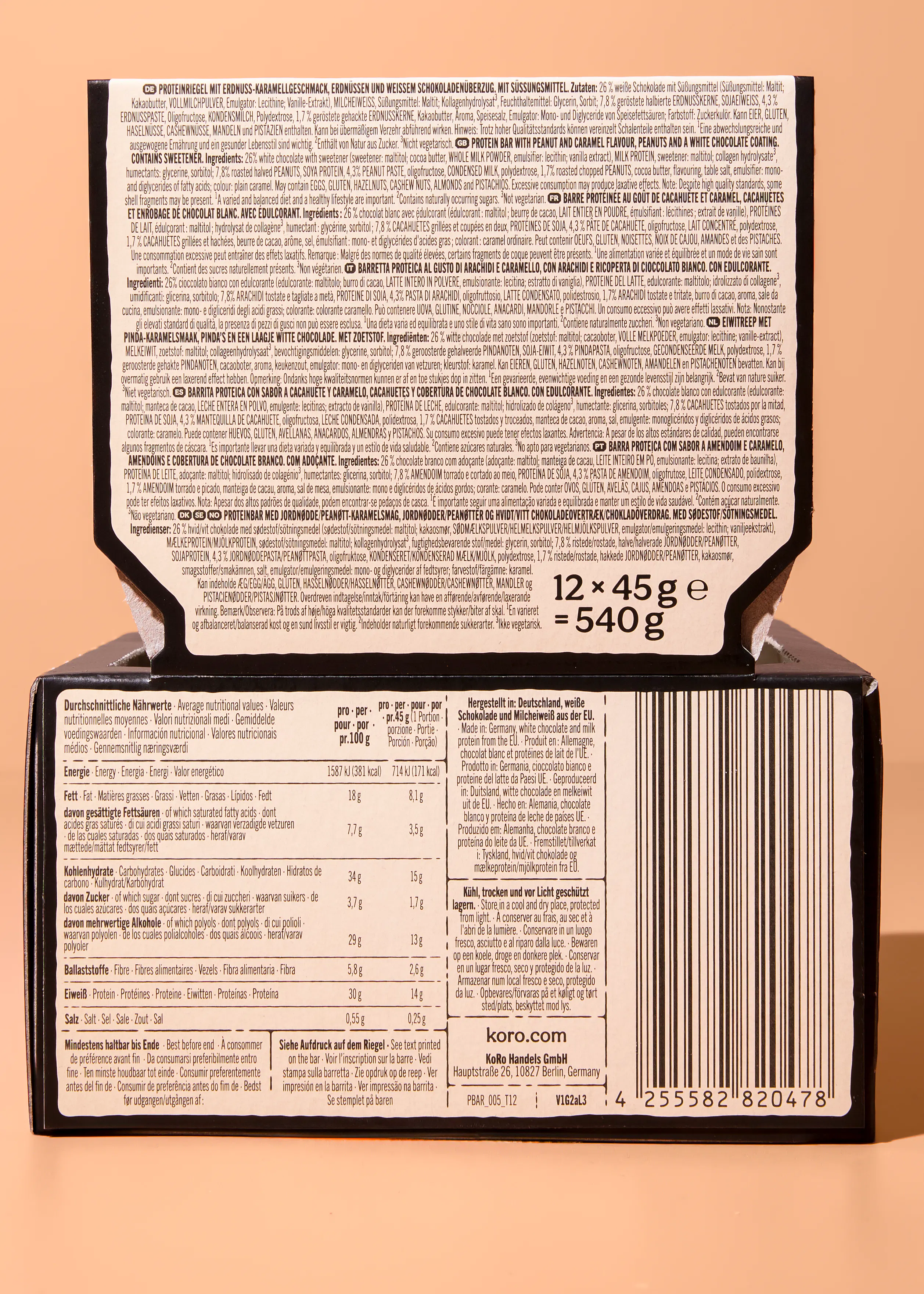 Soft Protein Bar Peanut White Chocolate | 12 x 45 g