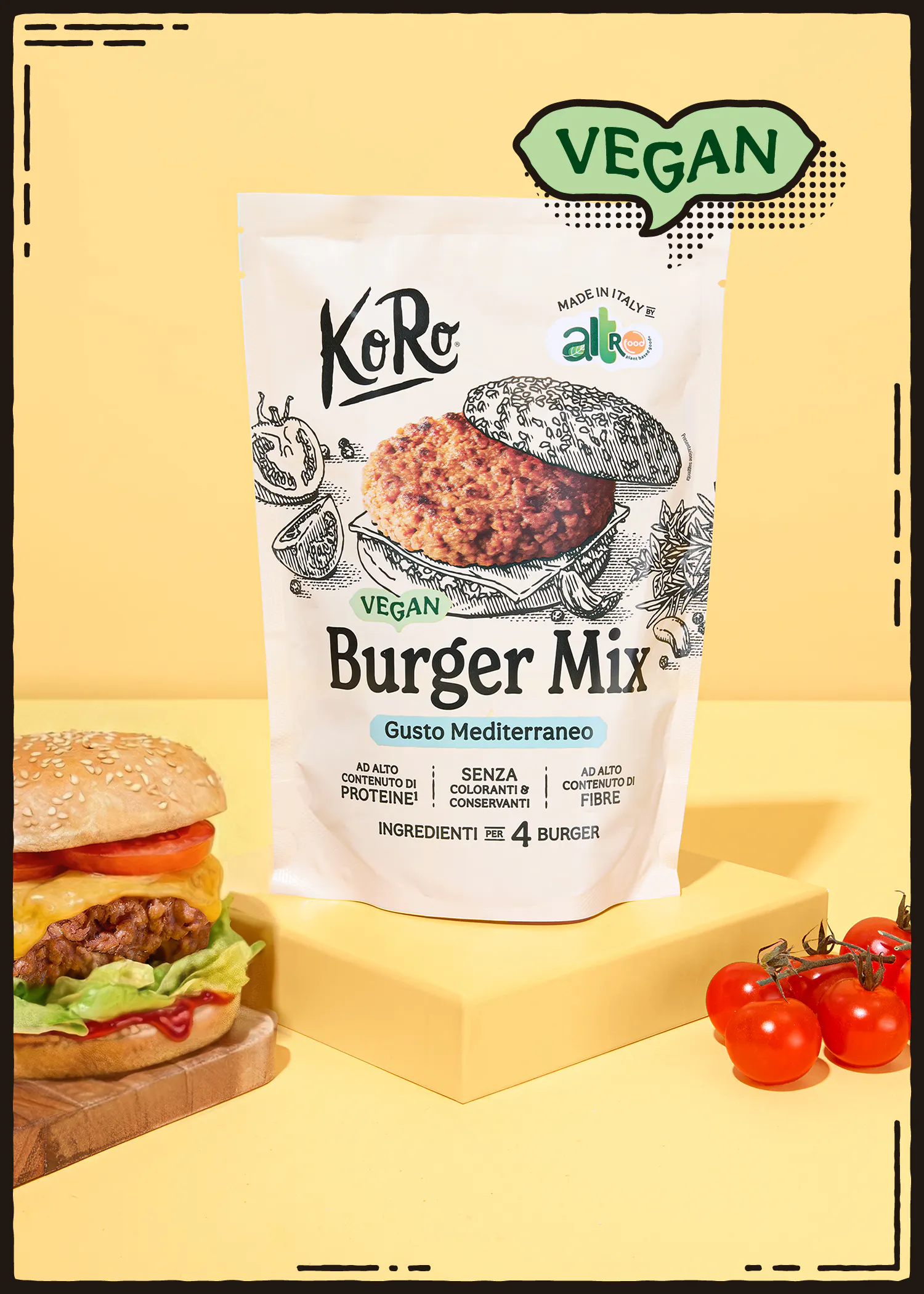 Mix per burger vegan gusto mediterraneo “KoRo x Altrofood” | 120 g