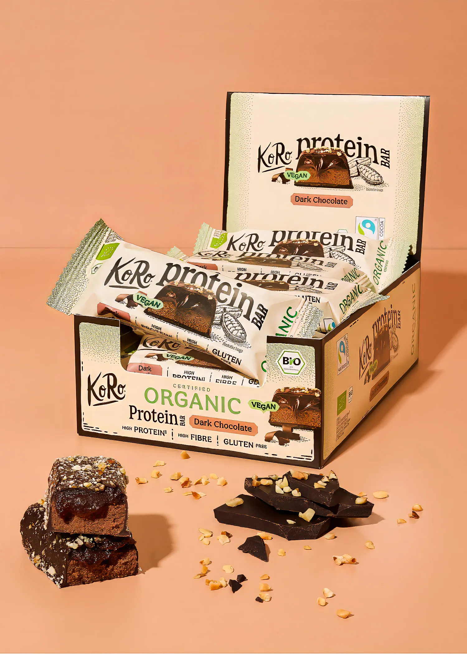 Vegan Bio Protein Bar Dark Chocolate | 12 x 45 g
