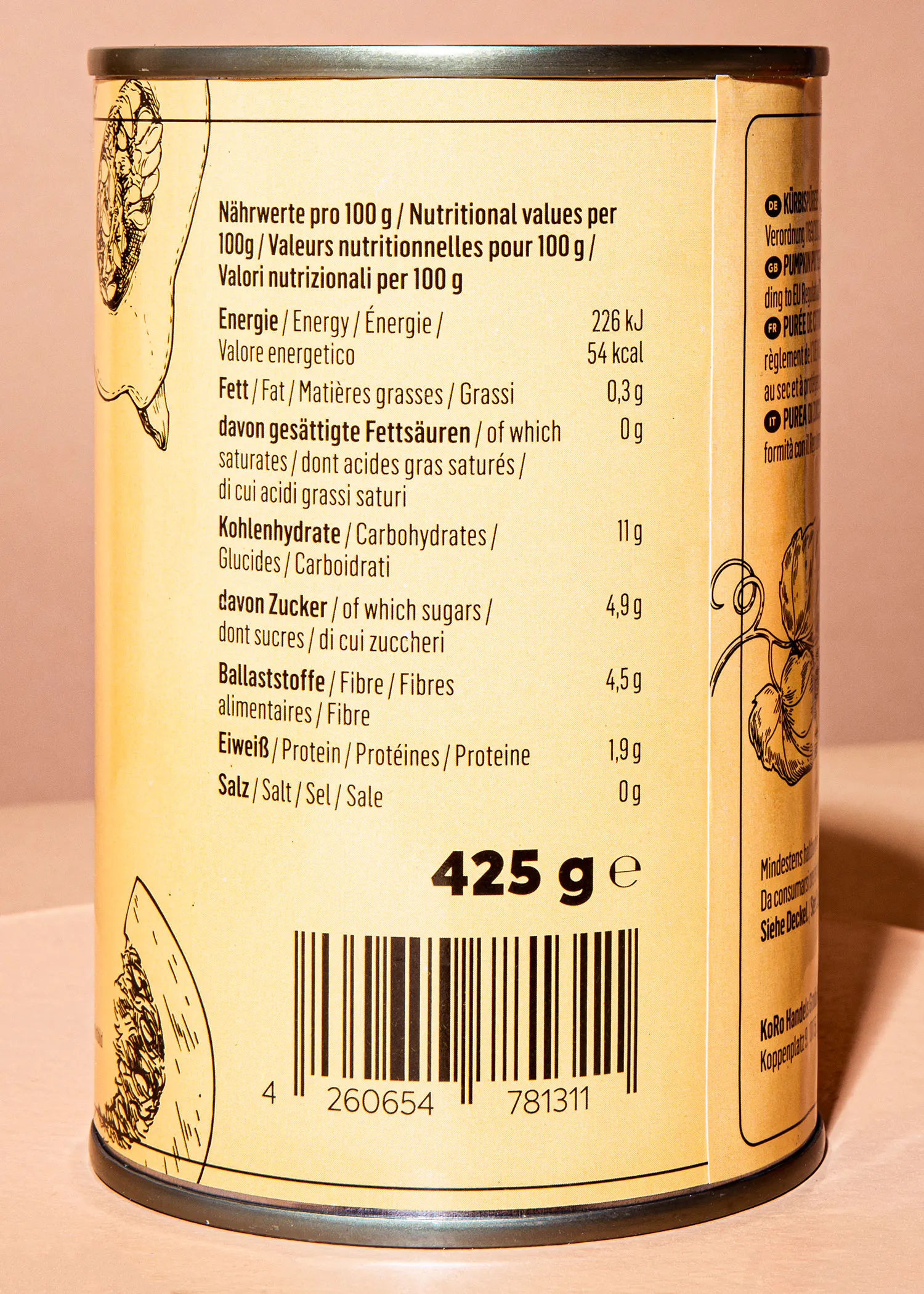 l' arrière d' une boîte de nourriture avec les valeurs nutritionnelles pour 100 g