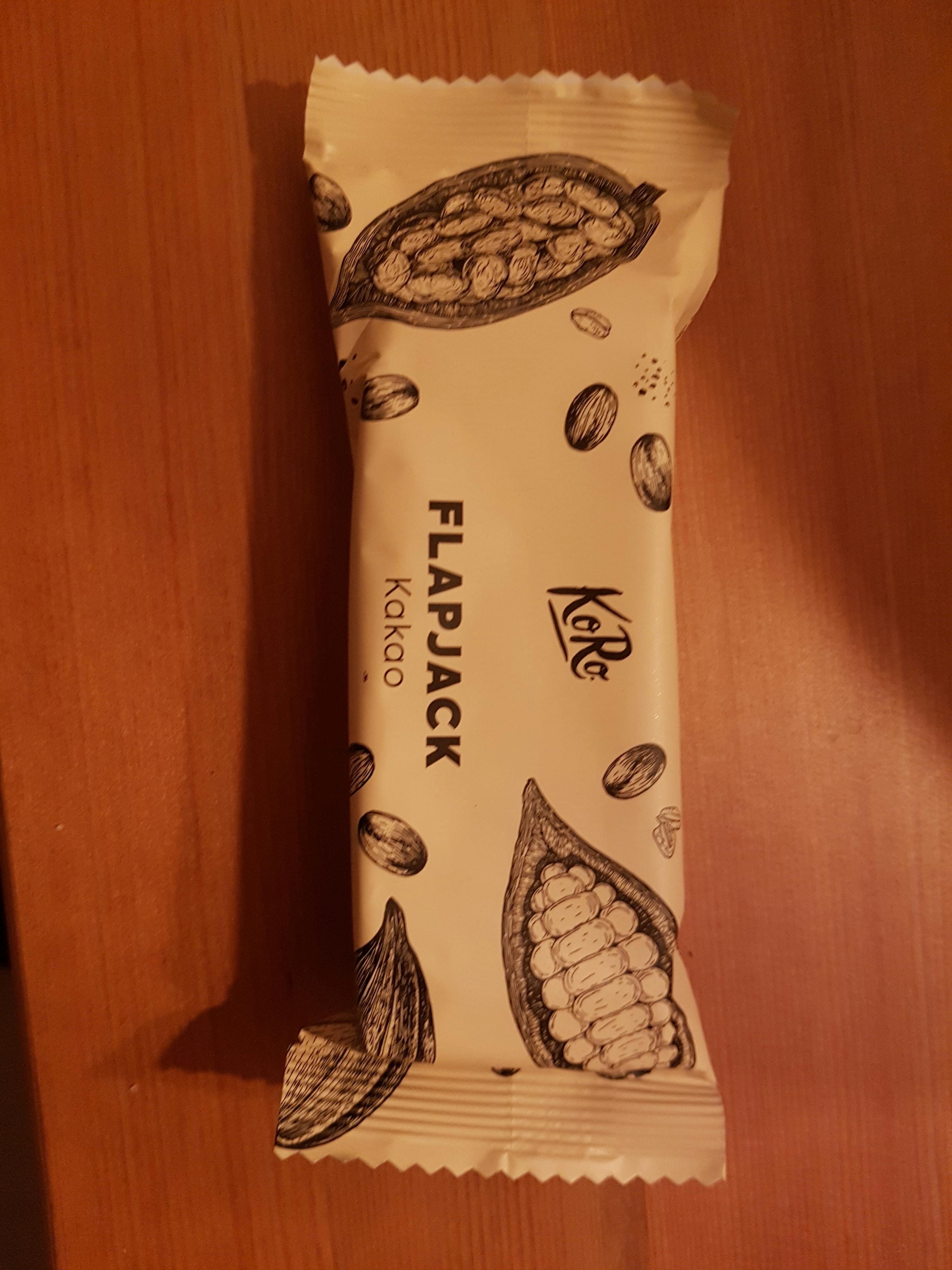 a package of flapjack kakao on a wooden table