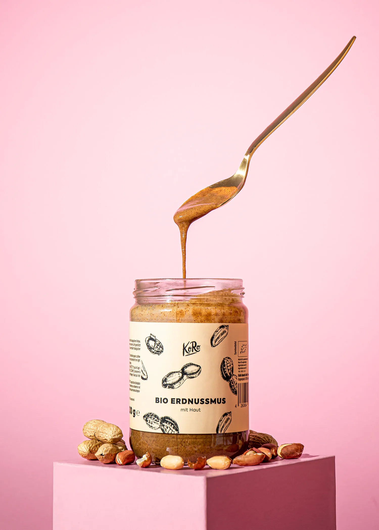 Purée de cacahuètes bio avec peau 500 g