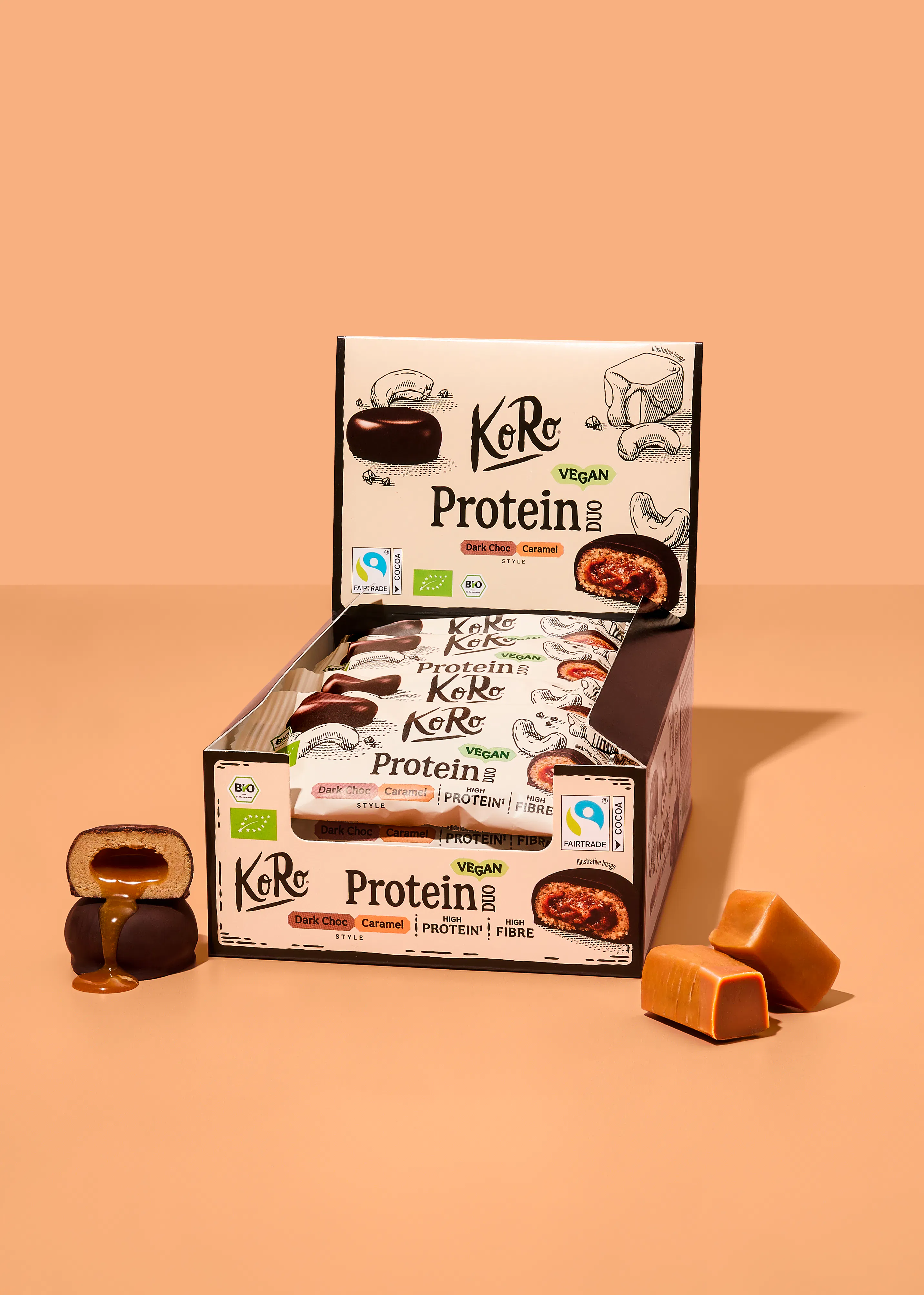 Bio Protein Duo Dark Choc Cashew Caramel Style | 12 x 2 x 20 g