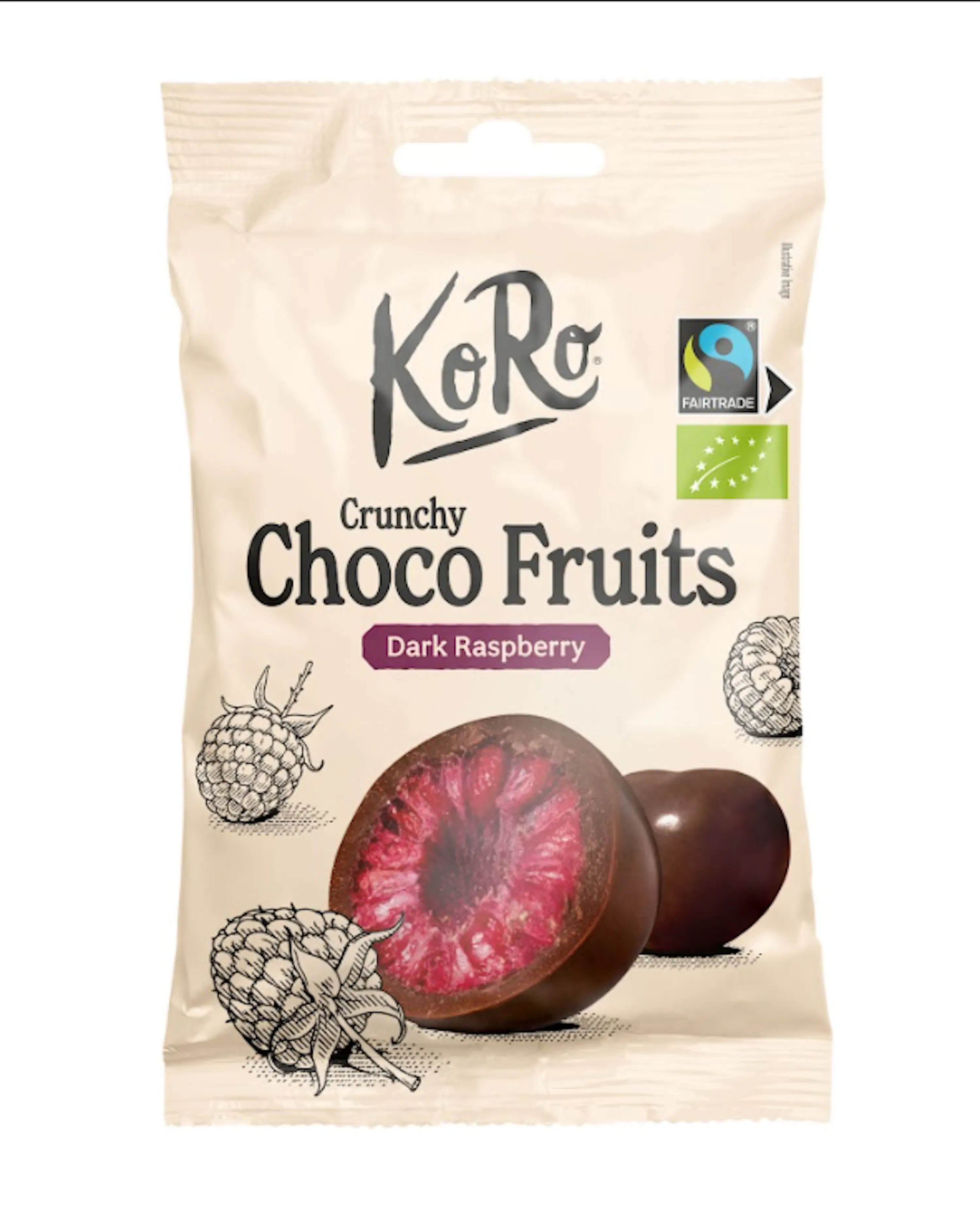 Bio Crunchy Choco Fruits - Dark Raspberry 50 g