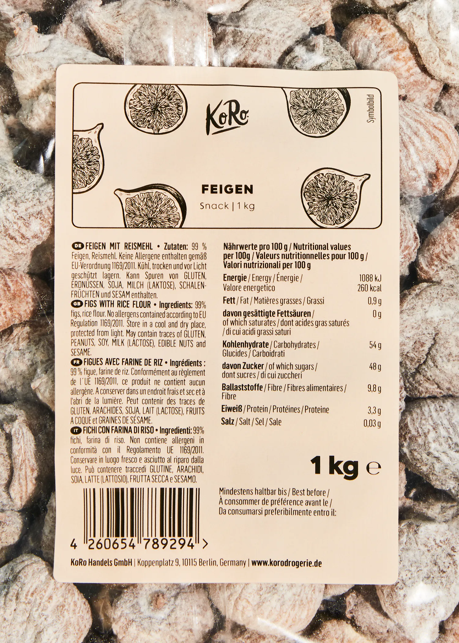 a label on a bag of food says 1 kg