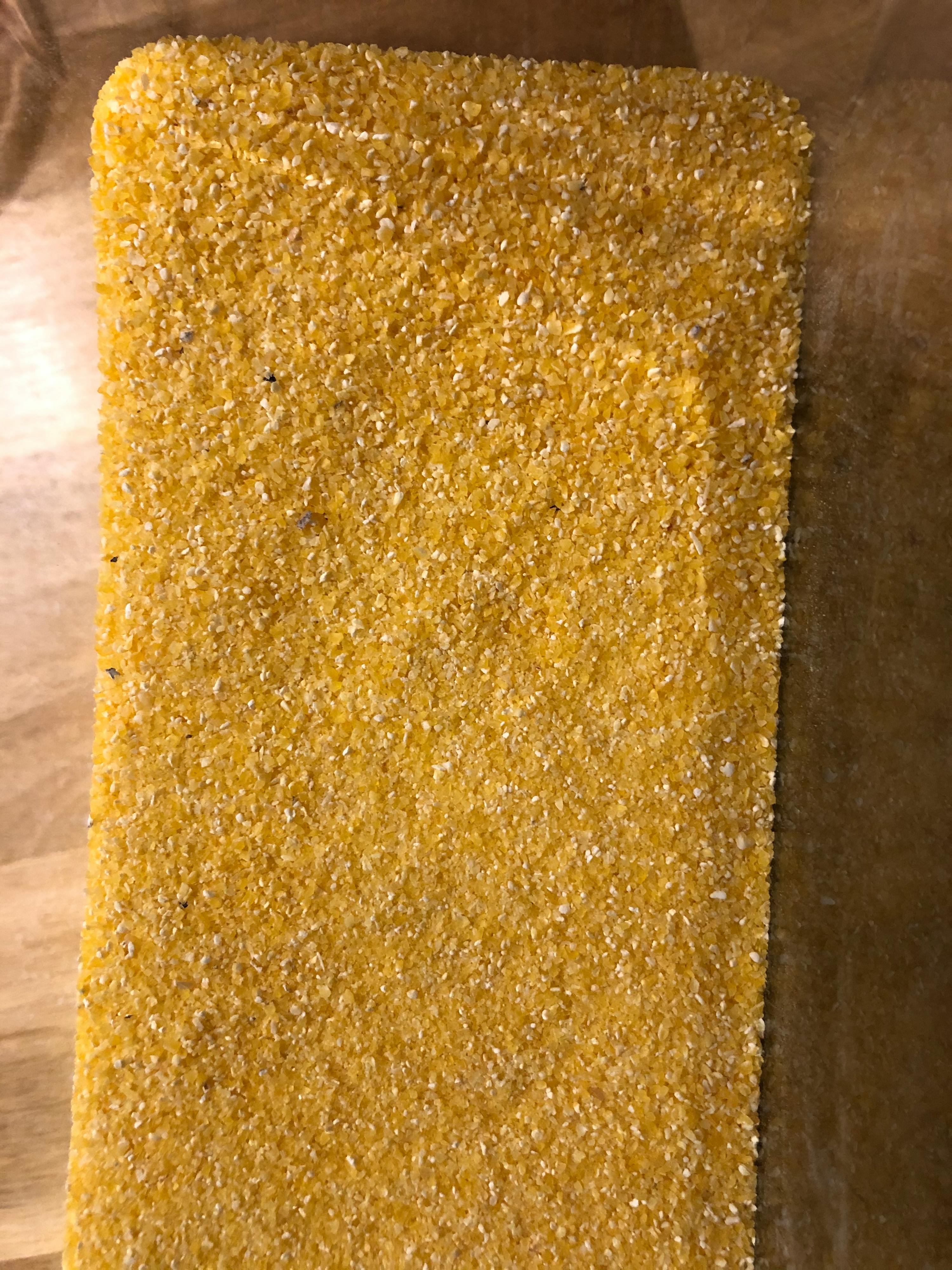 a piece of cornbread is sitting on a table