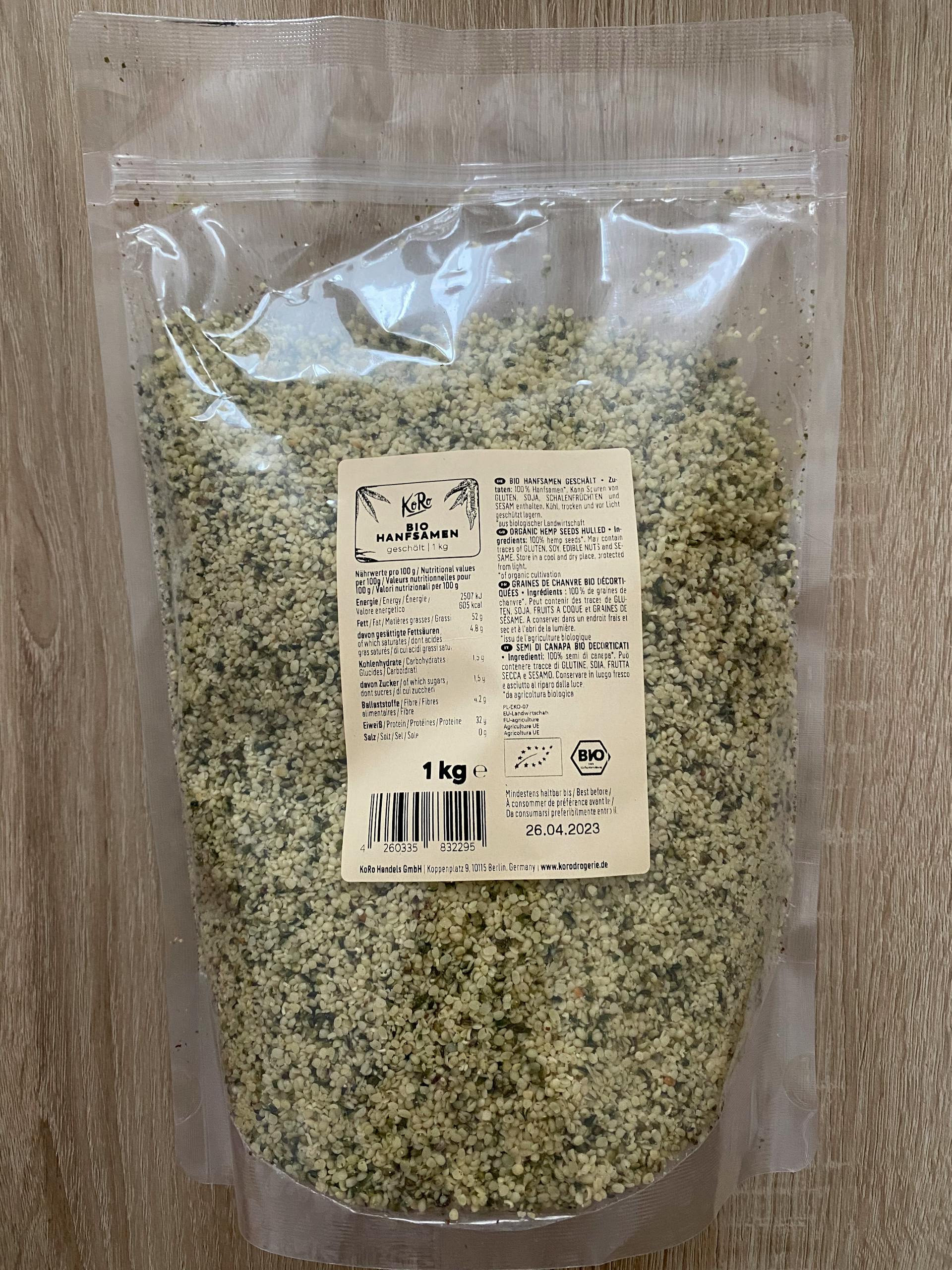 Bio Hanfsamen geschält online kaufen | 1 kg | KoRo