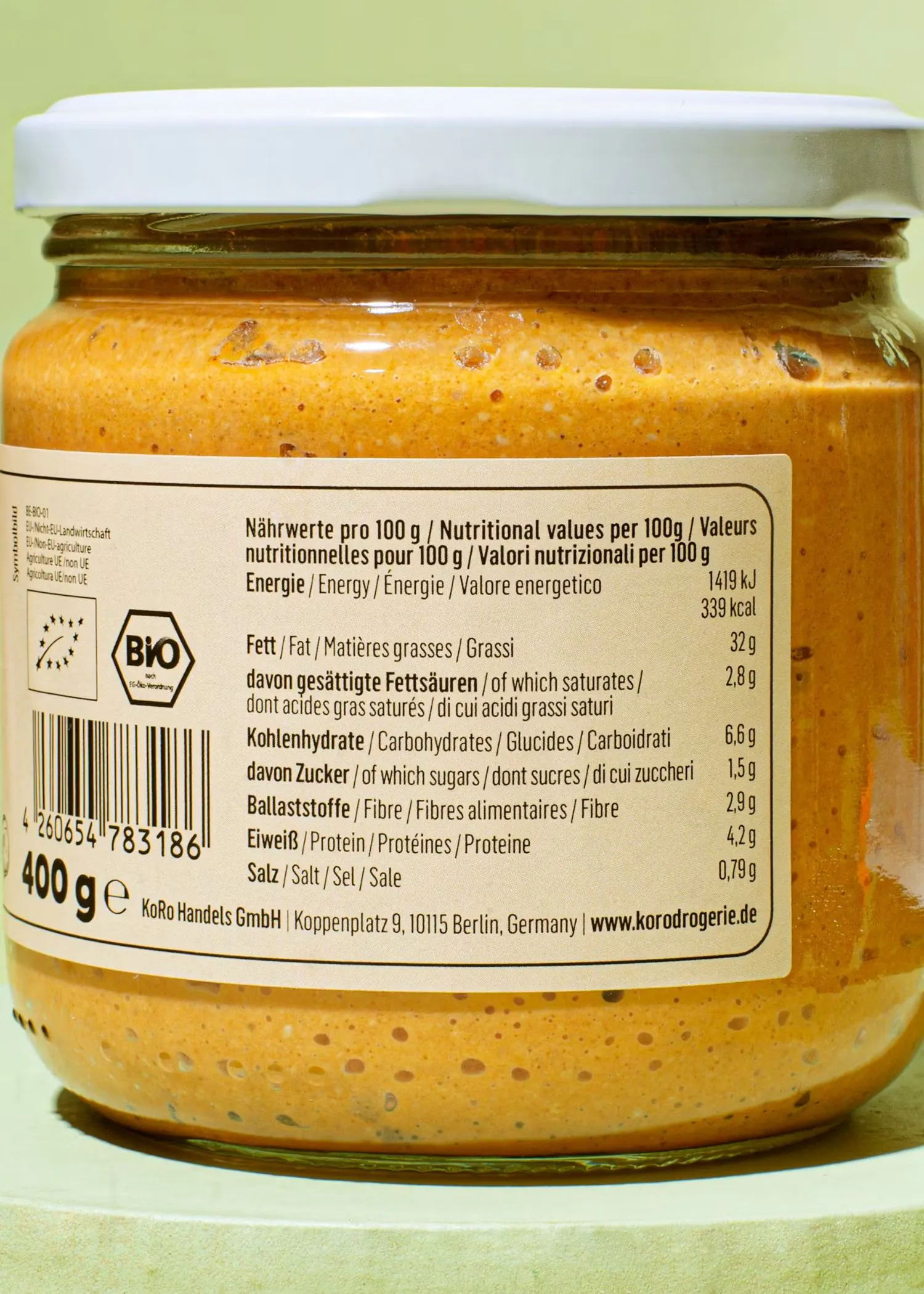 a jar of food with a label that says bio on it
