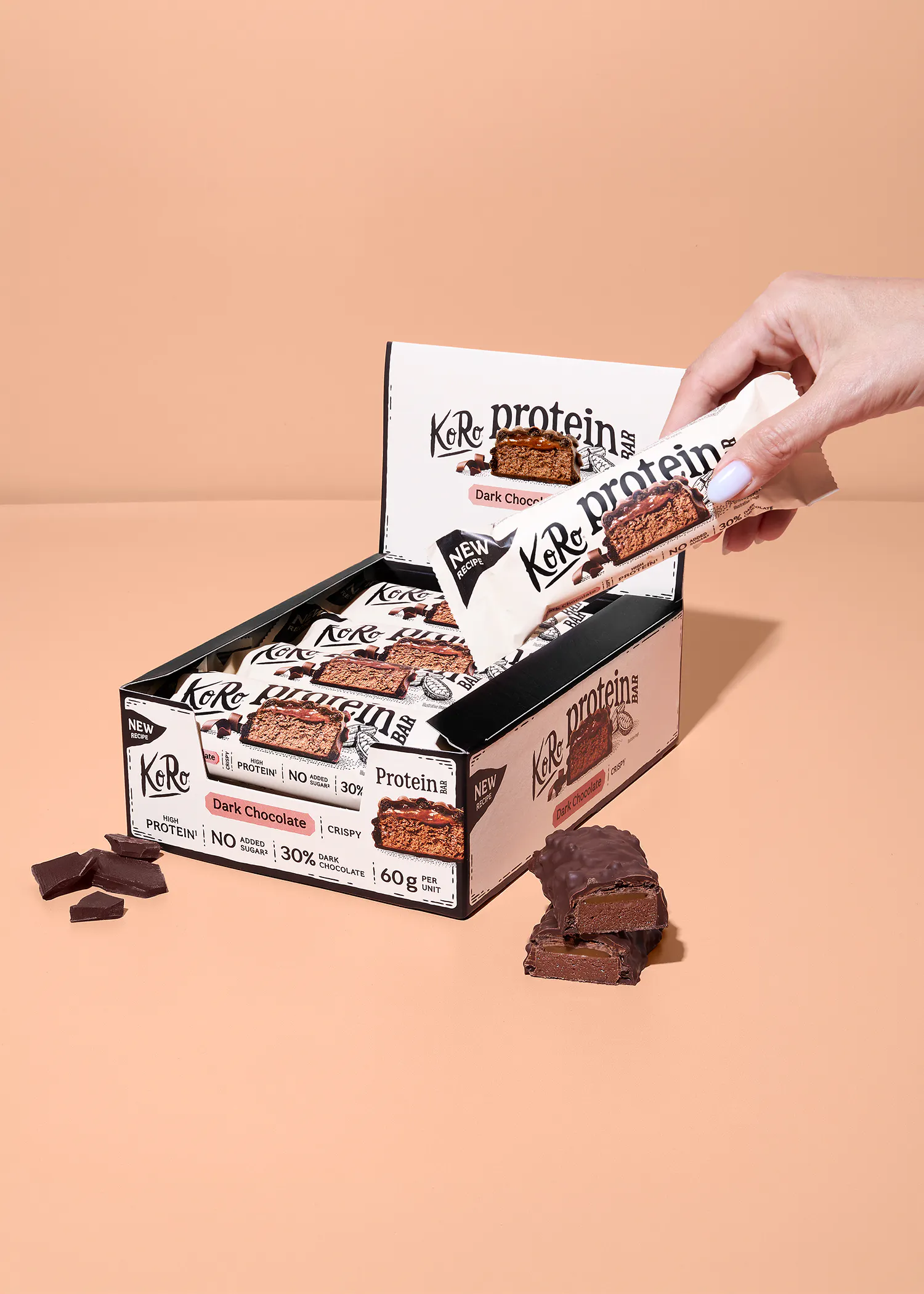 Crispy protein bar dark chocolate | 12 x 60 g