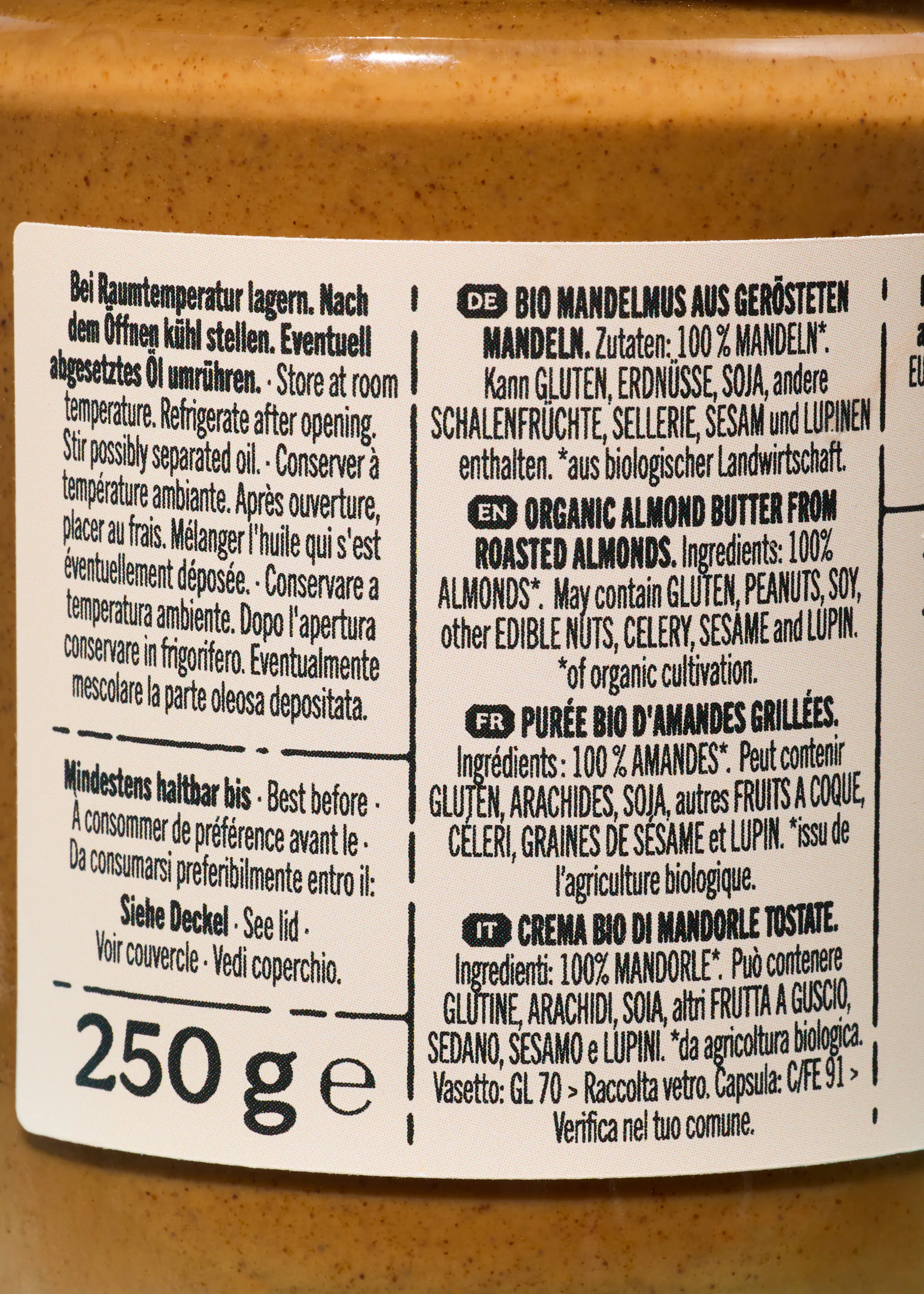 Crema di mandorle scura bio | 250 g