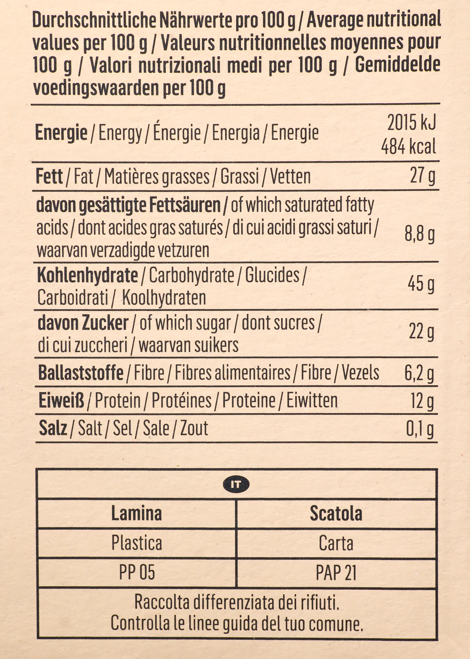 Bio Cookie Peanut Chocolate Chip 12 x 50 g