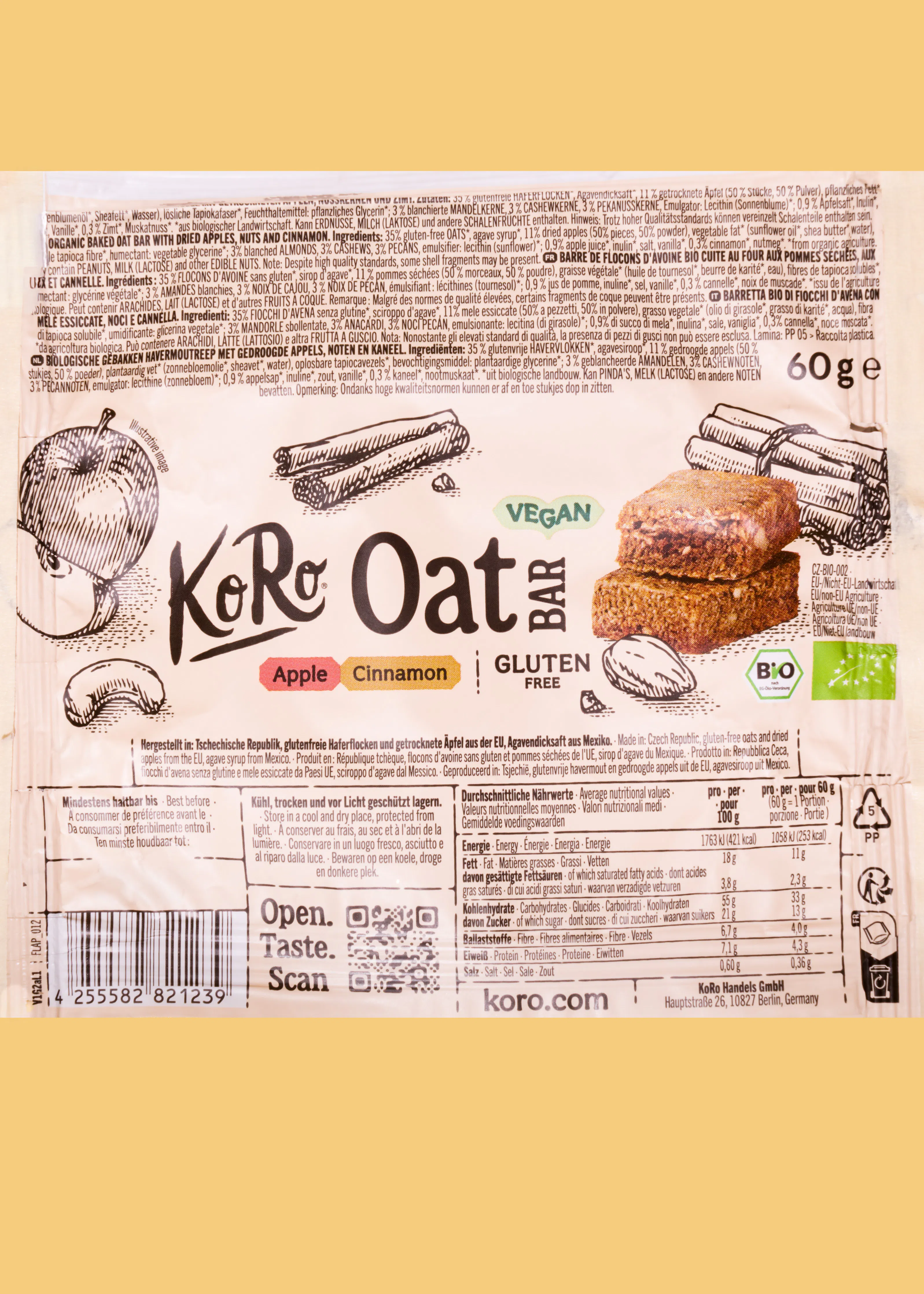 Bio Oat Bar Apple Cinnamon | 60 g