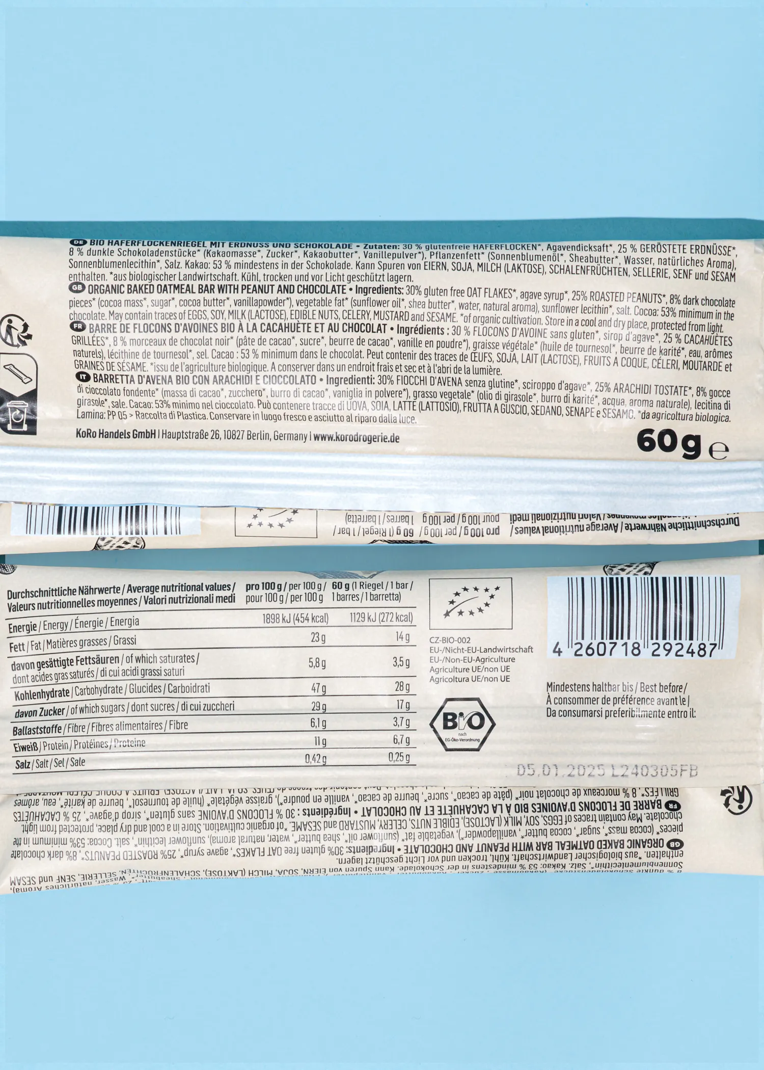 the back of a bar of chocolate shows the ingredients