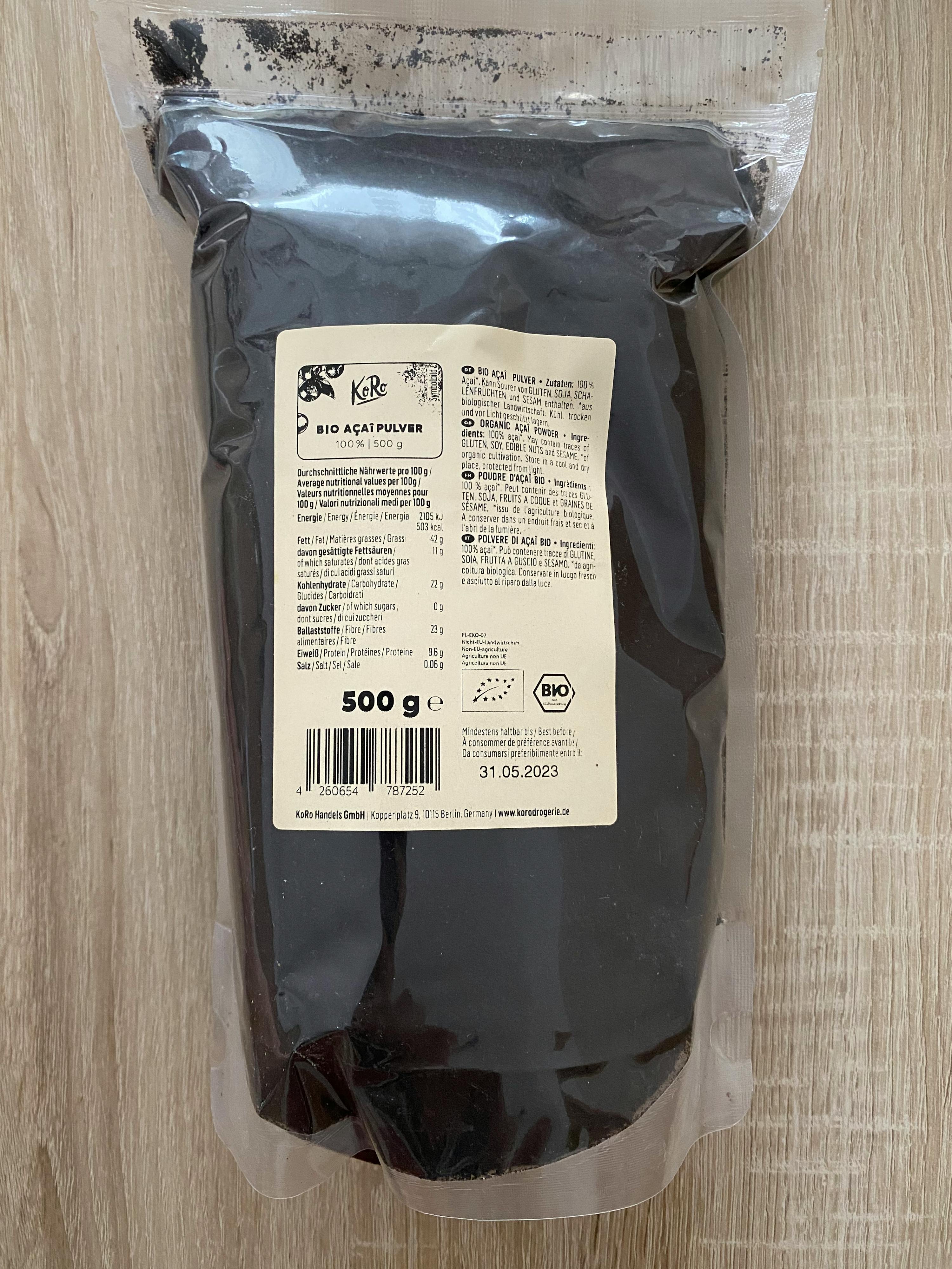 a bag of black powder with a label that says bio