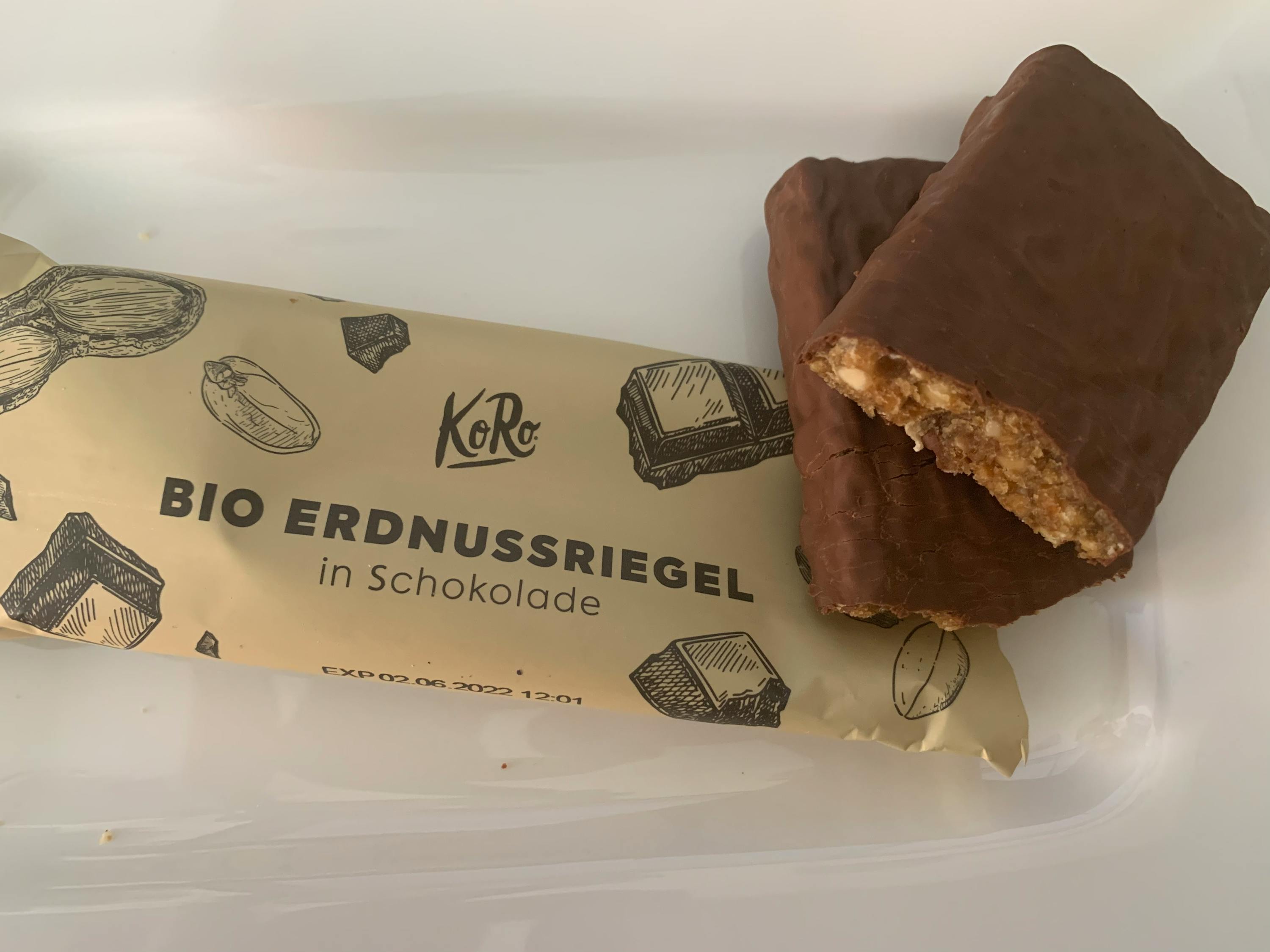 une barre de chocolat bio erdnussriegel en chocolat