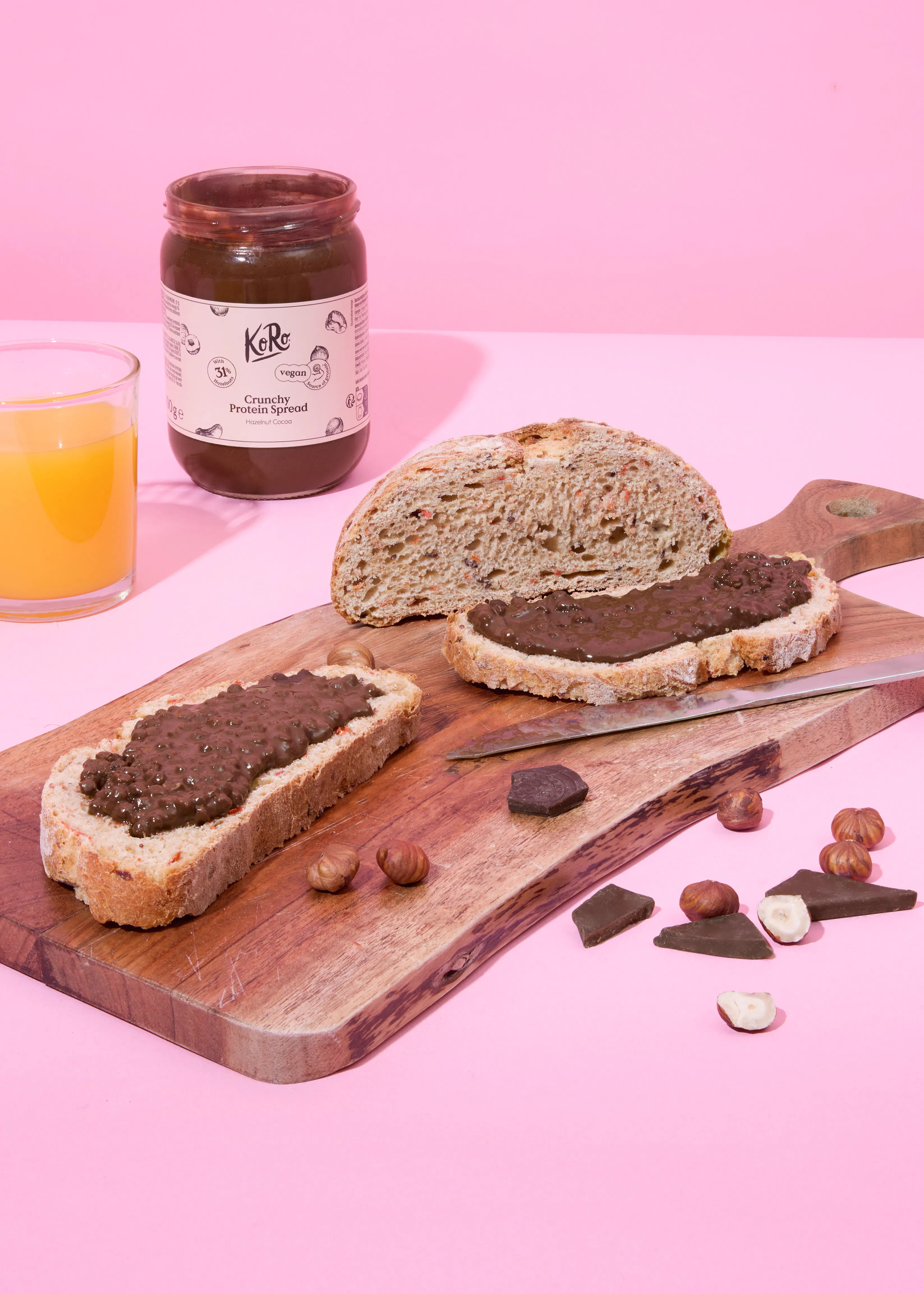 Vegansk proteinkräm, hasselnöt & kakao 6 x 500 g