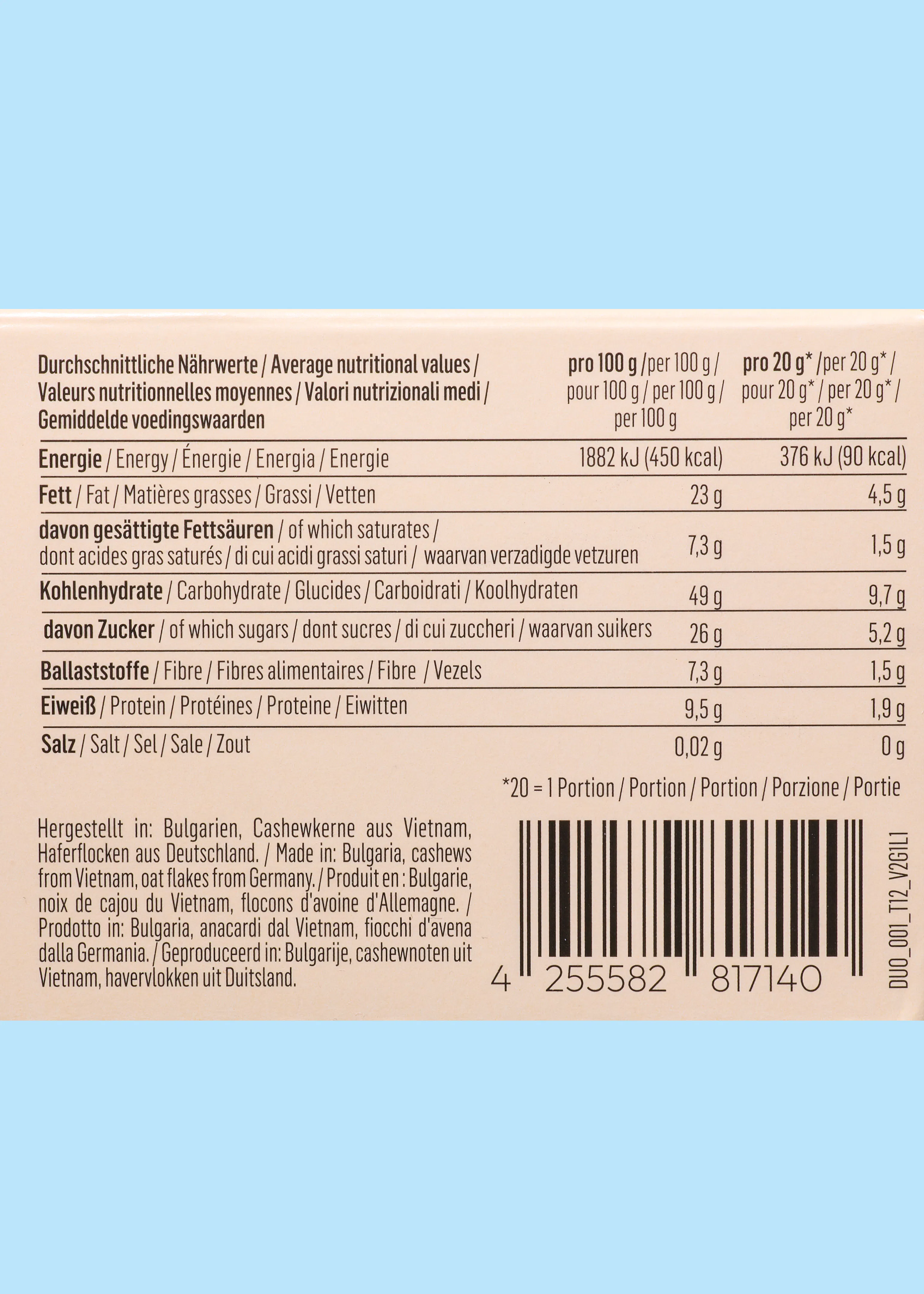 Bio dark chocolate duo raspberry 2 x 20 g