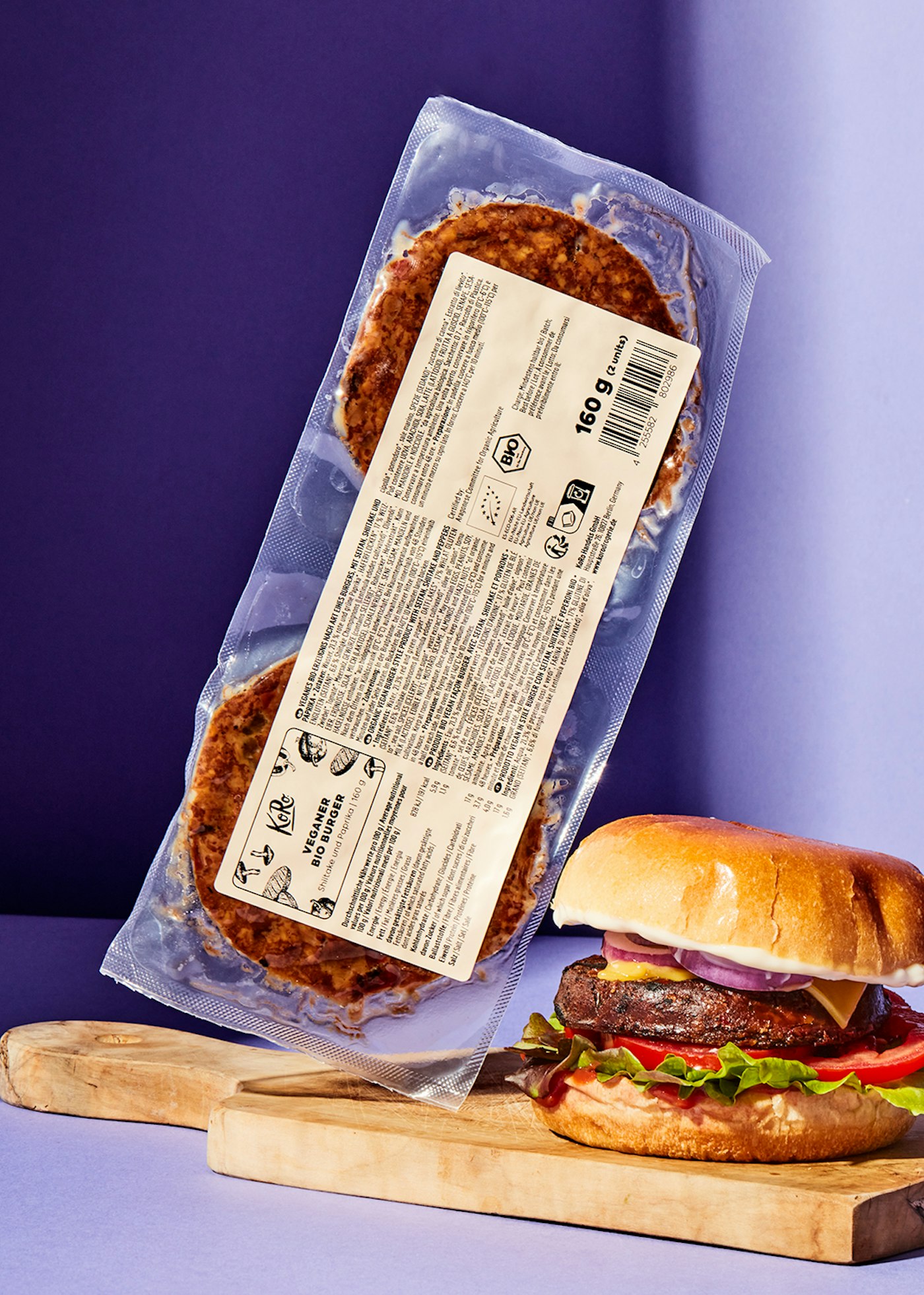 Veganen Bio Burger Shiitake und Paprika kaufen KoRo Germany