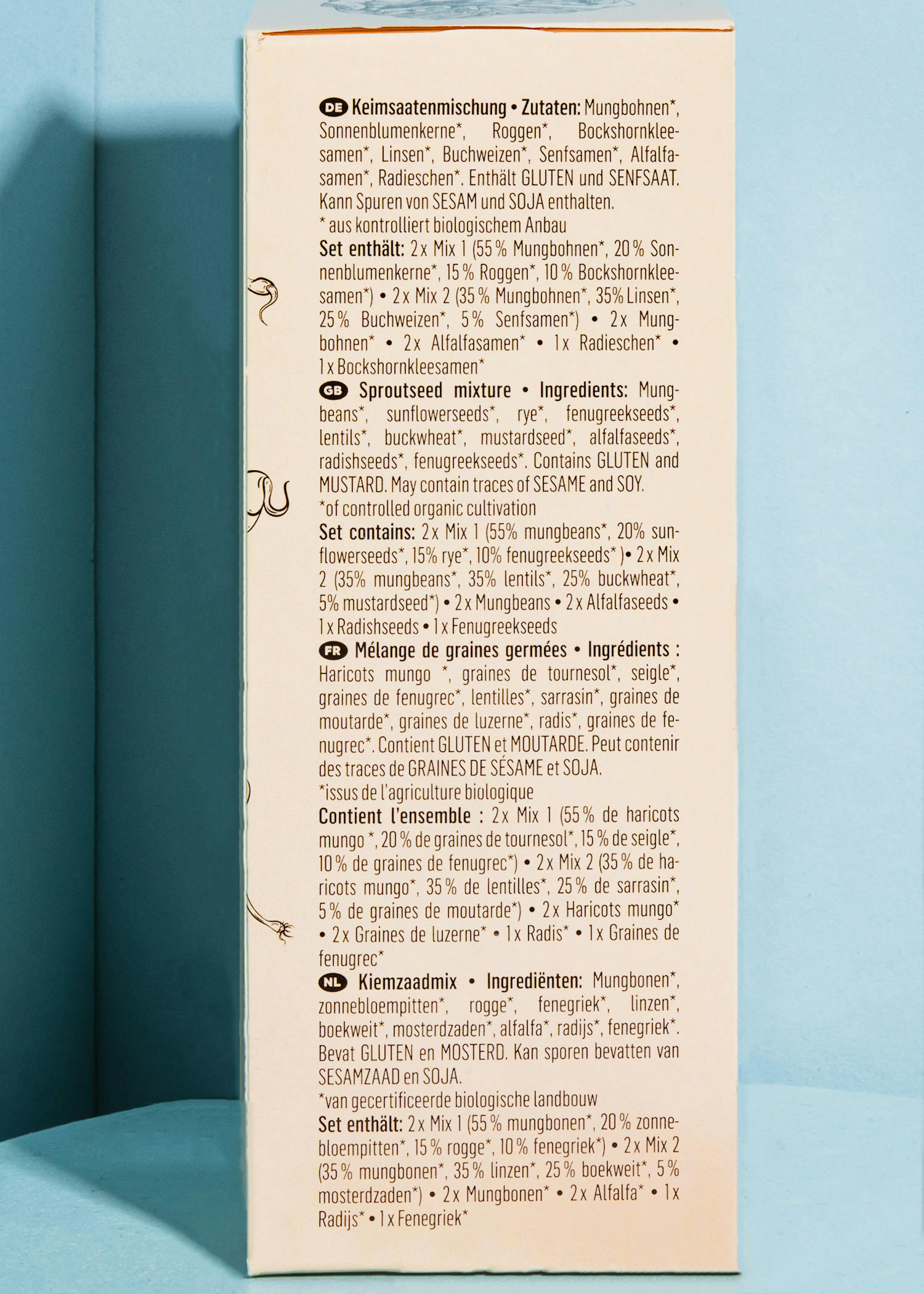 the back of a box of sprouted mixture ingredients
