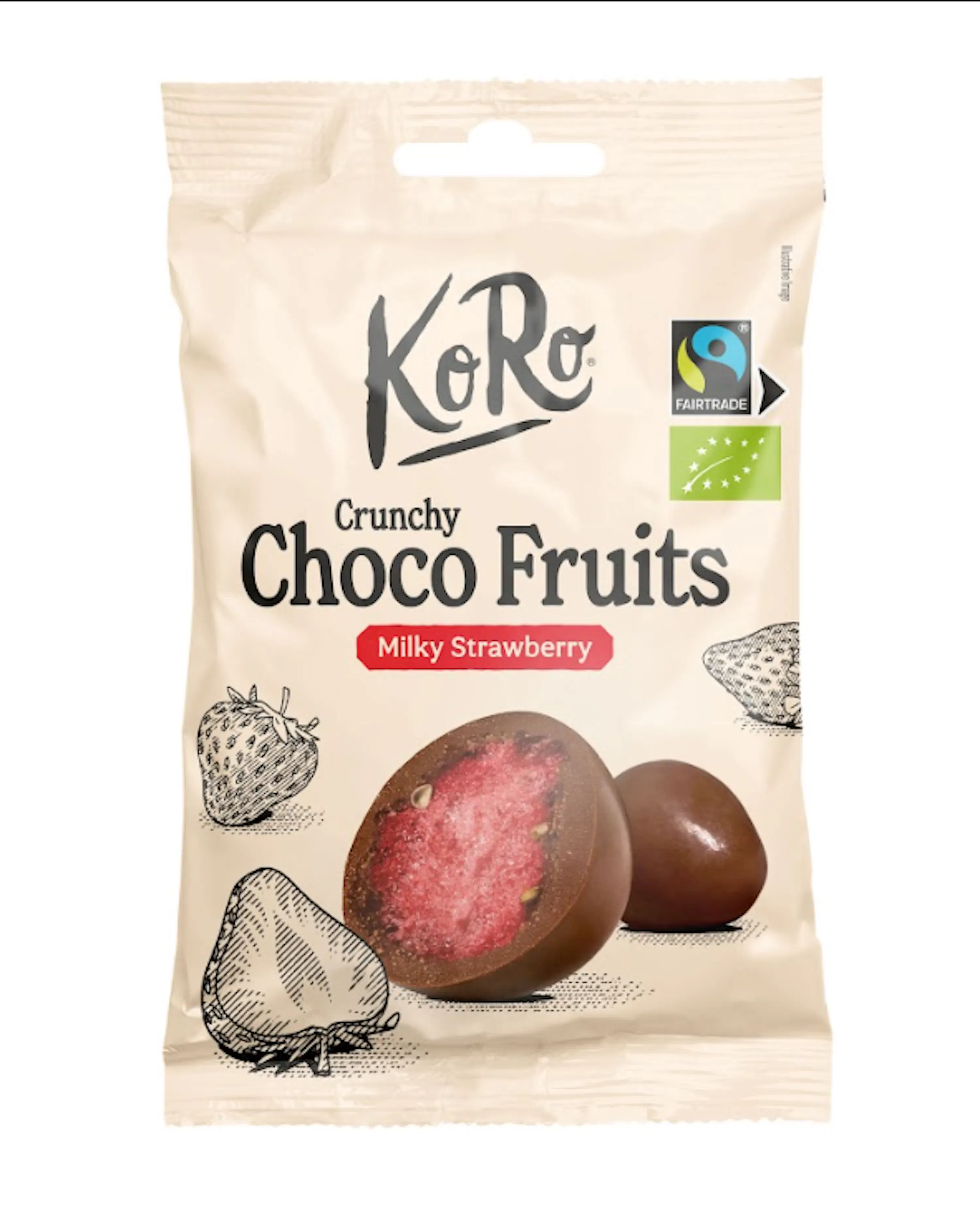 Bio Crunchy Choco Fruits - Milky Strawberry 50 g